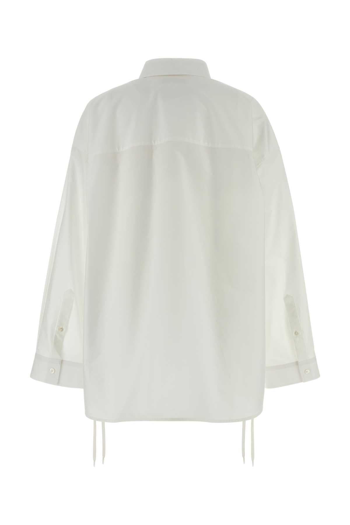 Balenciaga Women White Poplin Oversize Shirt BALENCIAGA