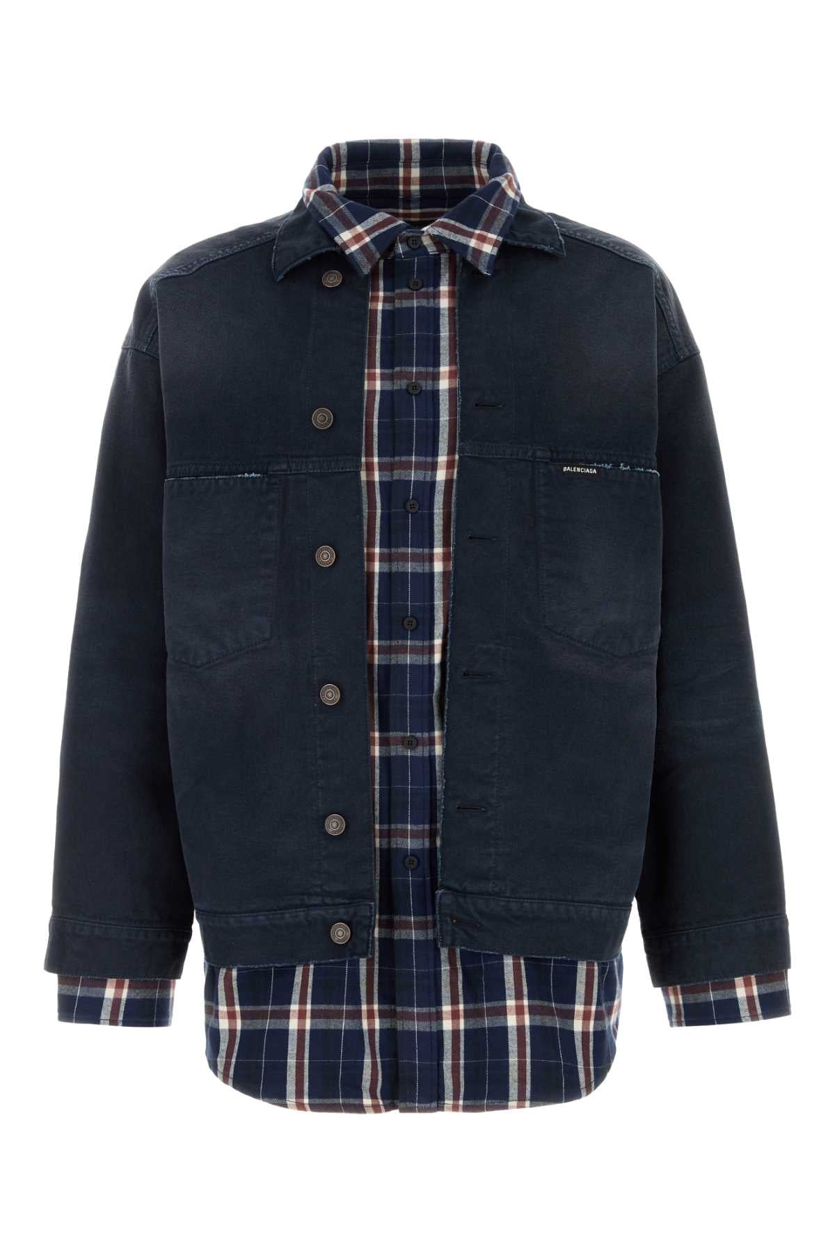 Balenciaga Men Dark Blue Denim Jacket BALENCIAGA