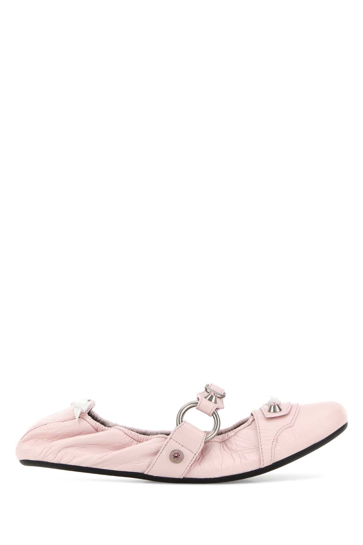 Balenciaga Women Pink Leather City Ballerinas BALENCIAGA