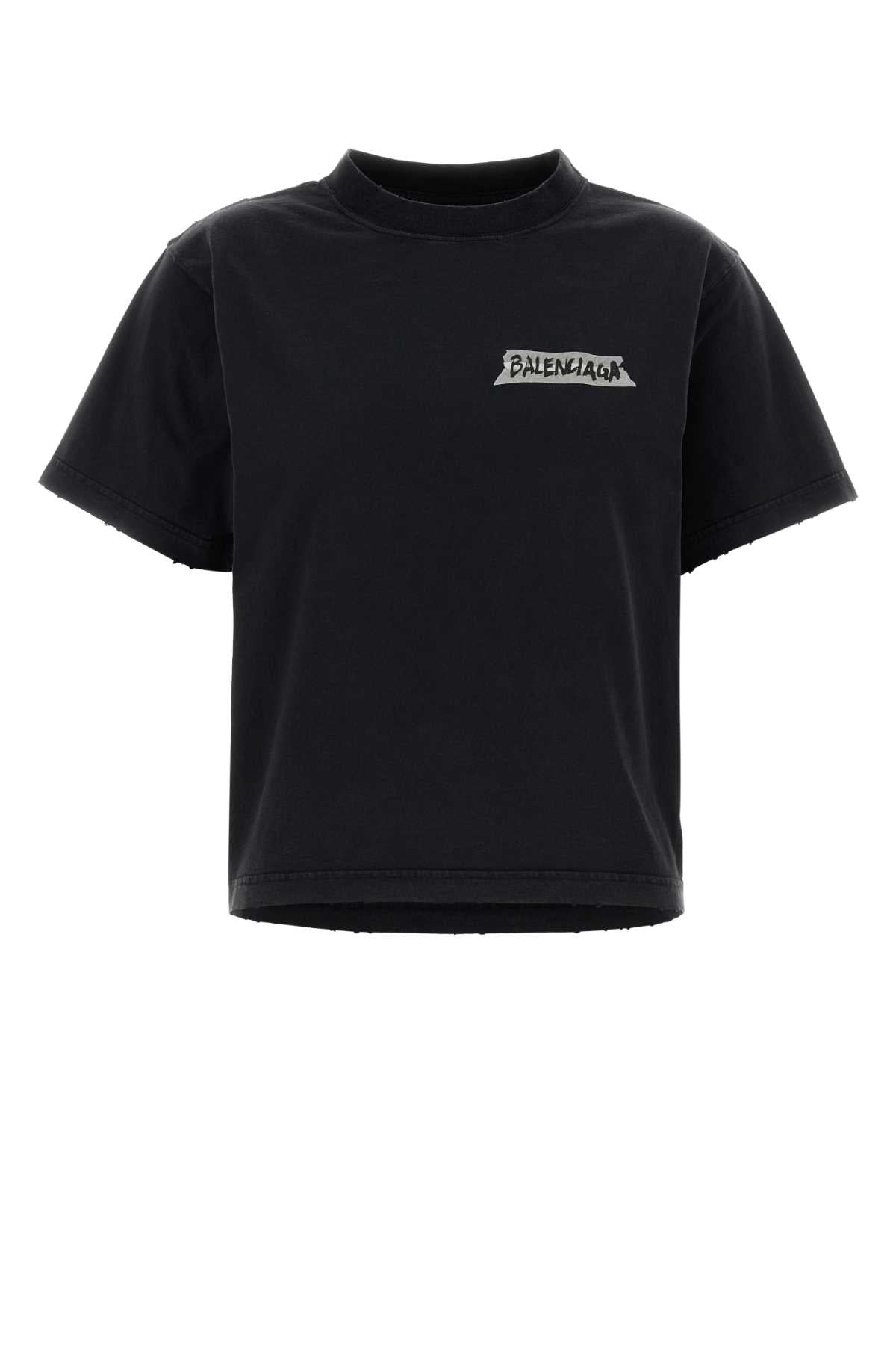 Balenciaga Women Slate Cotton T-Shirt BALENCIAGA