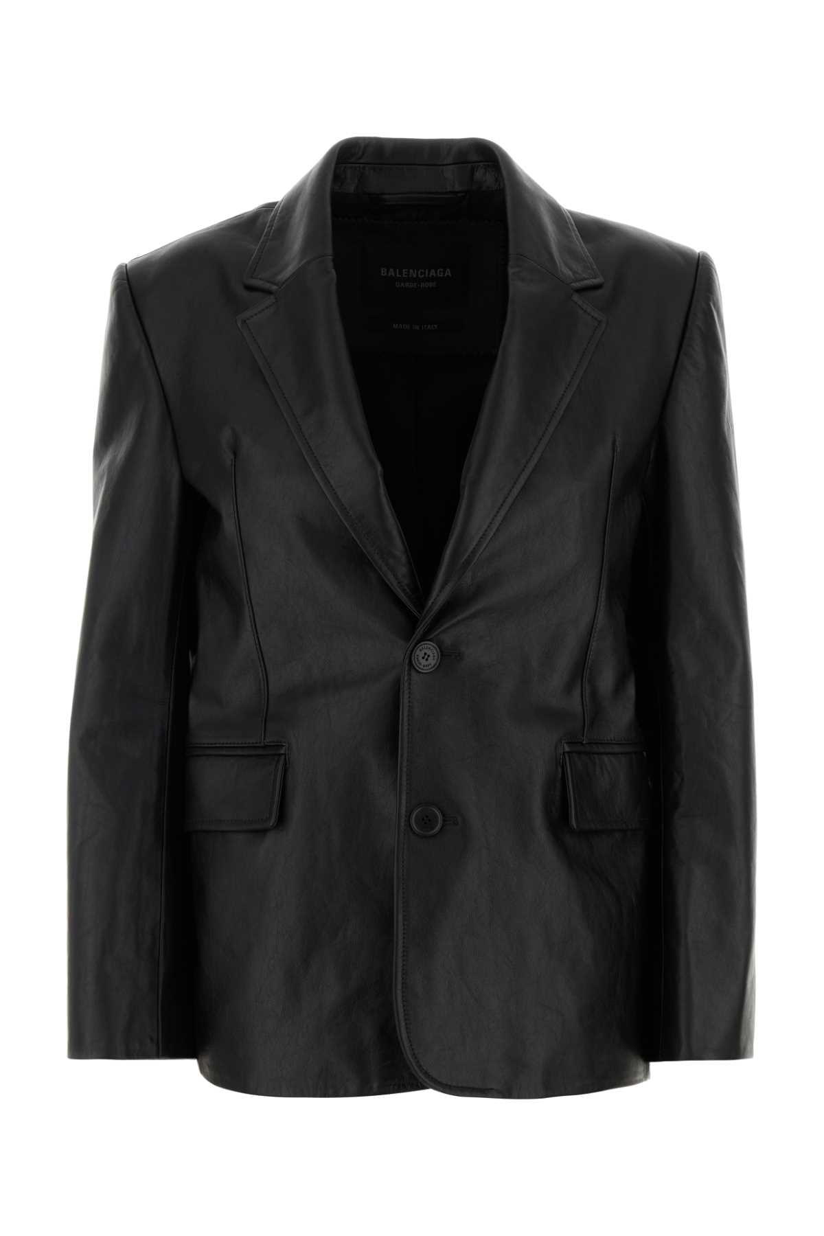 Balenciaga Women Black Leather Jacket BALENCIAGA