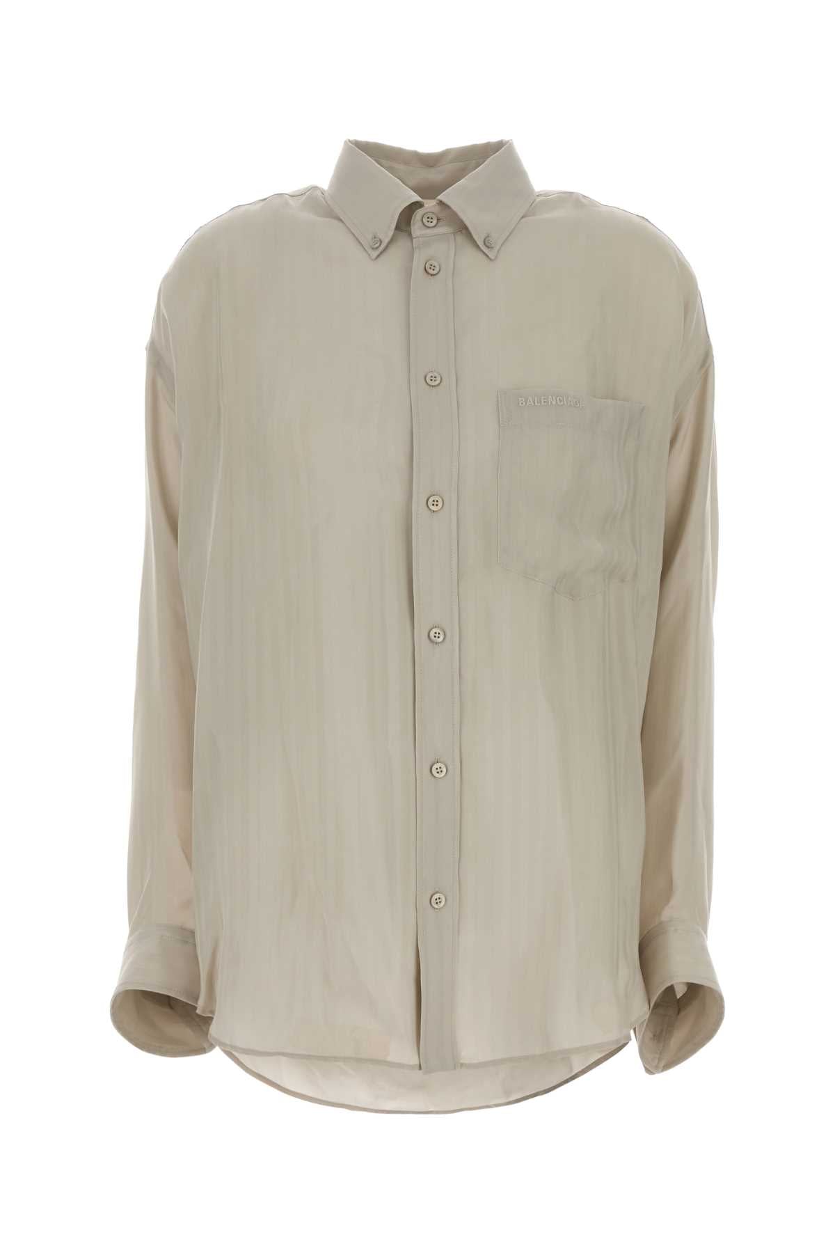 Balenciaga Women Sand Cupro Oversize Shirt BALENCIAGA