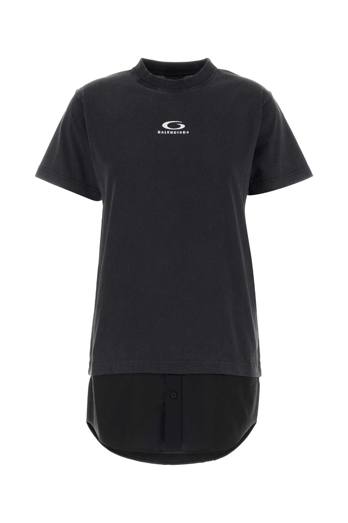 Balenciaga Women Slate Cotton T-Shirt Dress