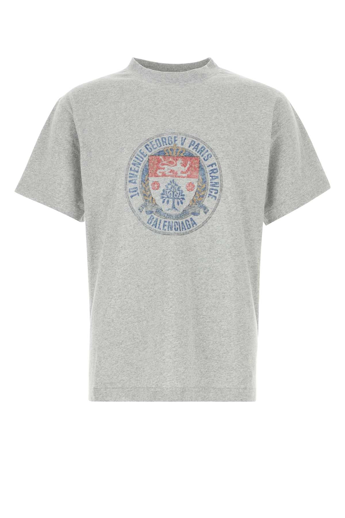 Balenciaga Men Grey Cotton T-Shirt BALENCIAGA