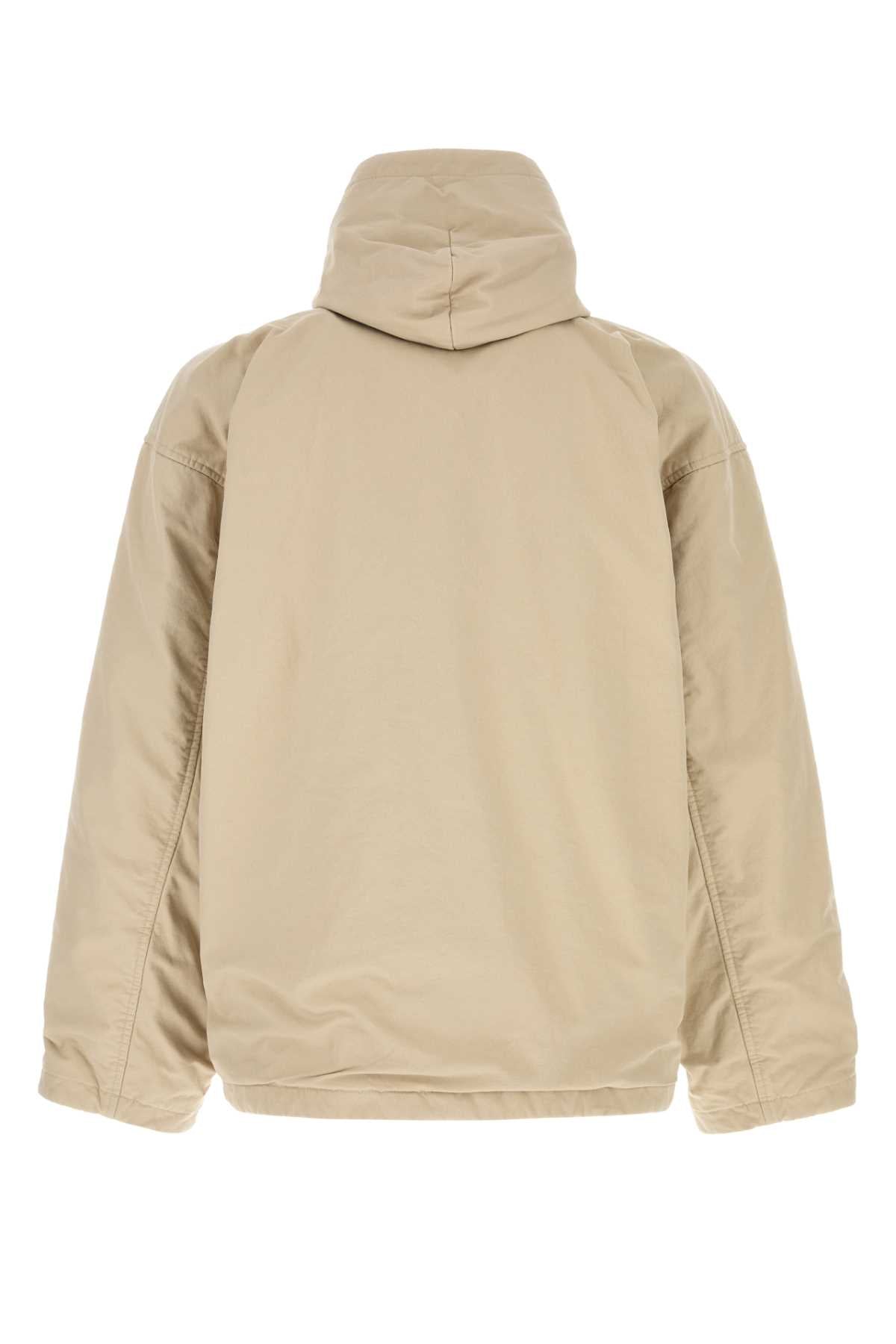 Balenciaga Men Sand Cotton Blend Oversize Padded Jacket BALENCIAGA
