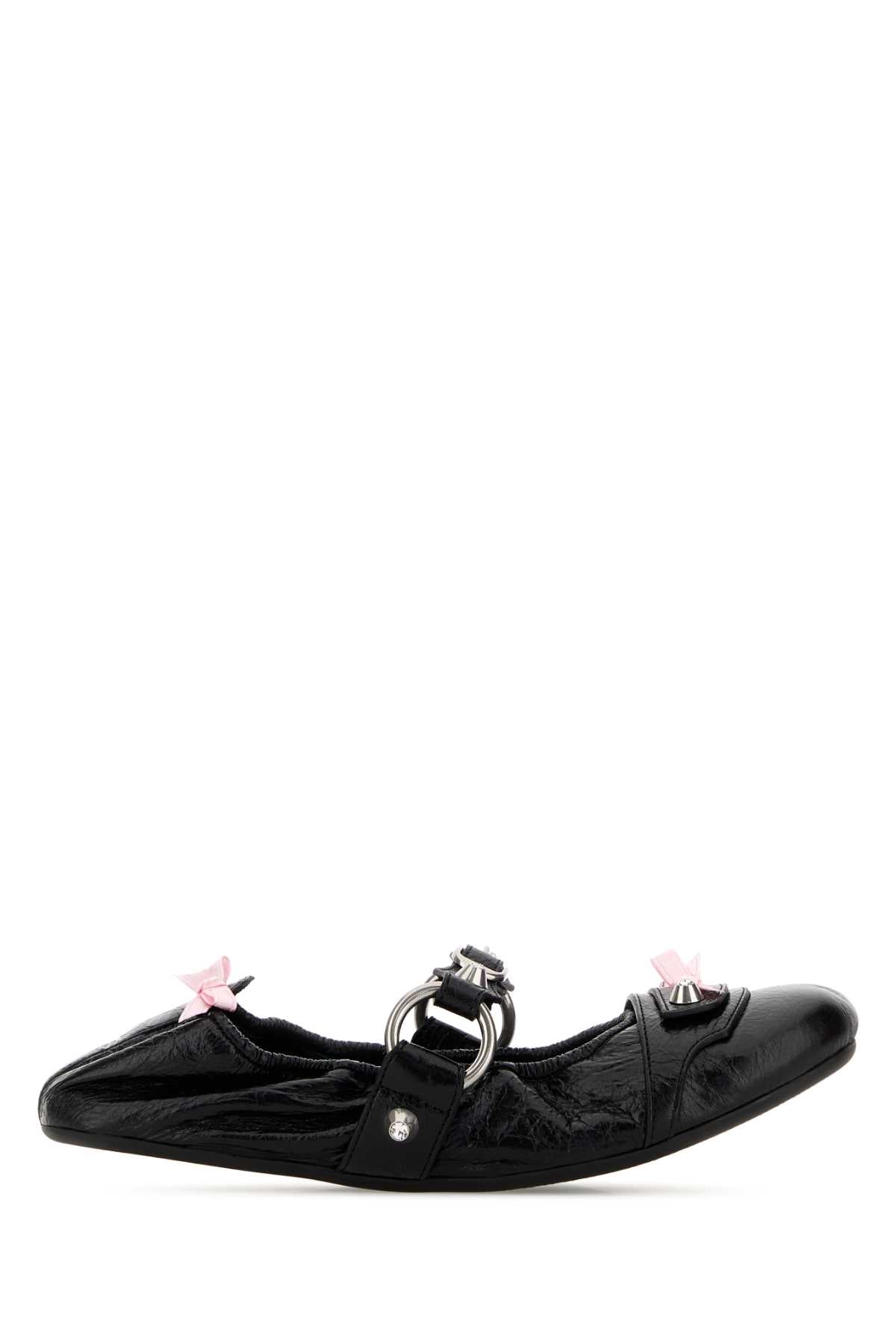 Balenciaga Women Black Leather City Ballerinas BALENCIAGA