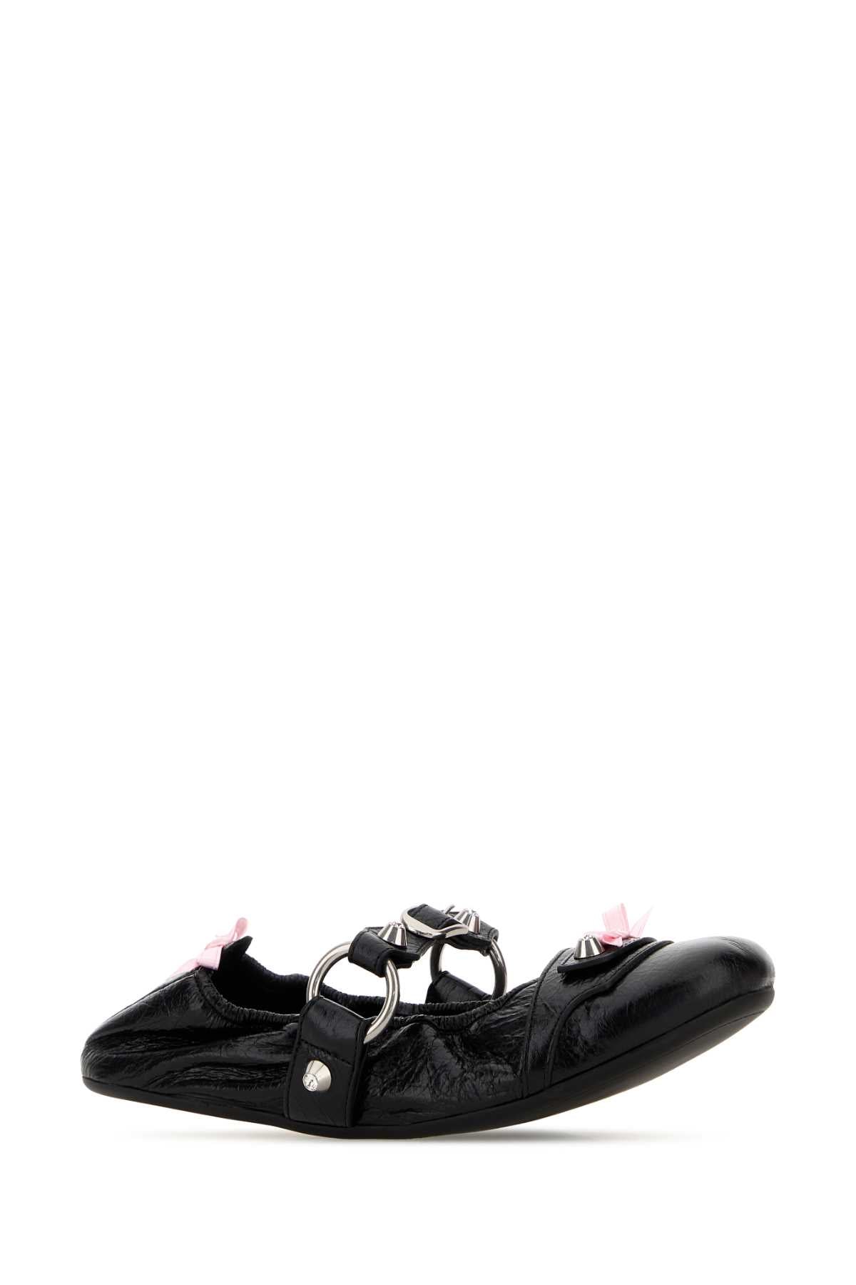 Balenciaga Women Black Leather City Ballerinas BALENCIAGA