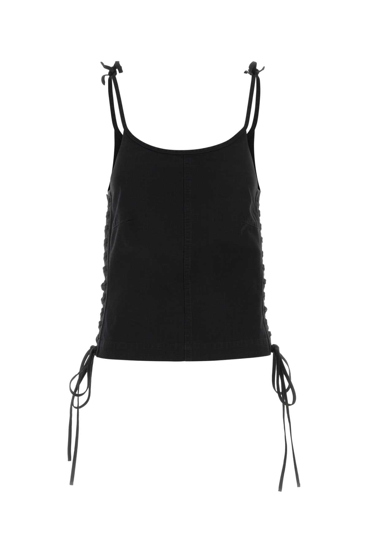 Balenciaga Women Black Cotton Tank Top BALENCIAGA