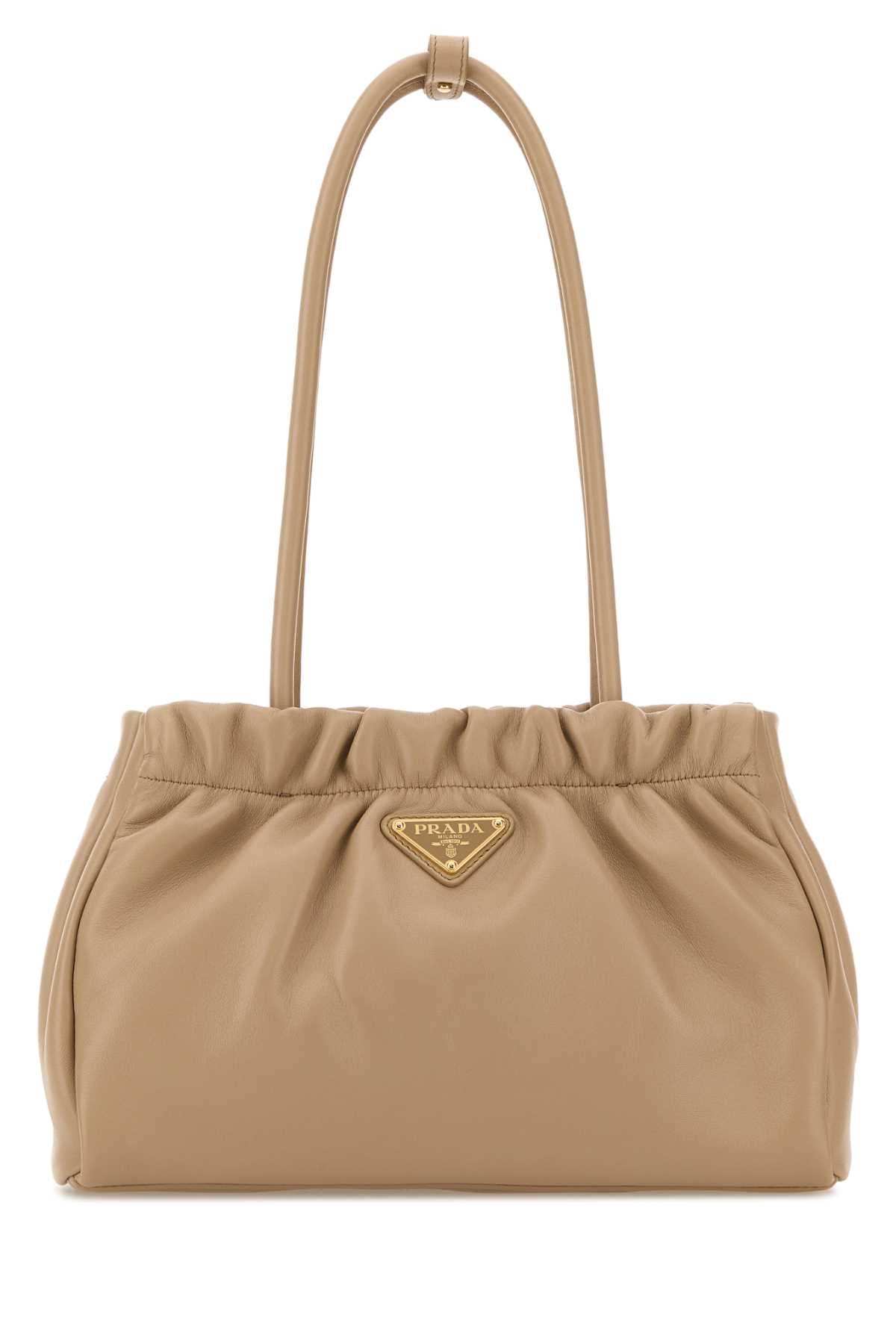 Prada Women Beige Nappa Leather Shoulder Bag PRADA