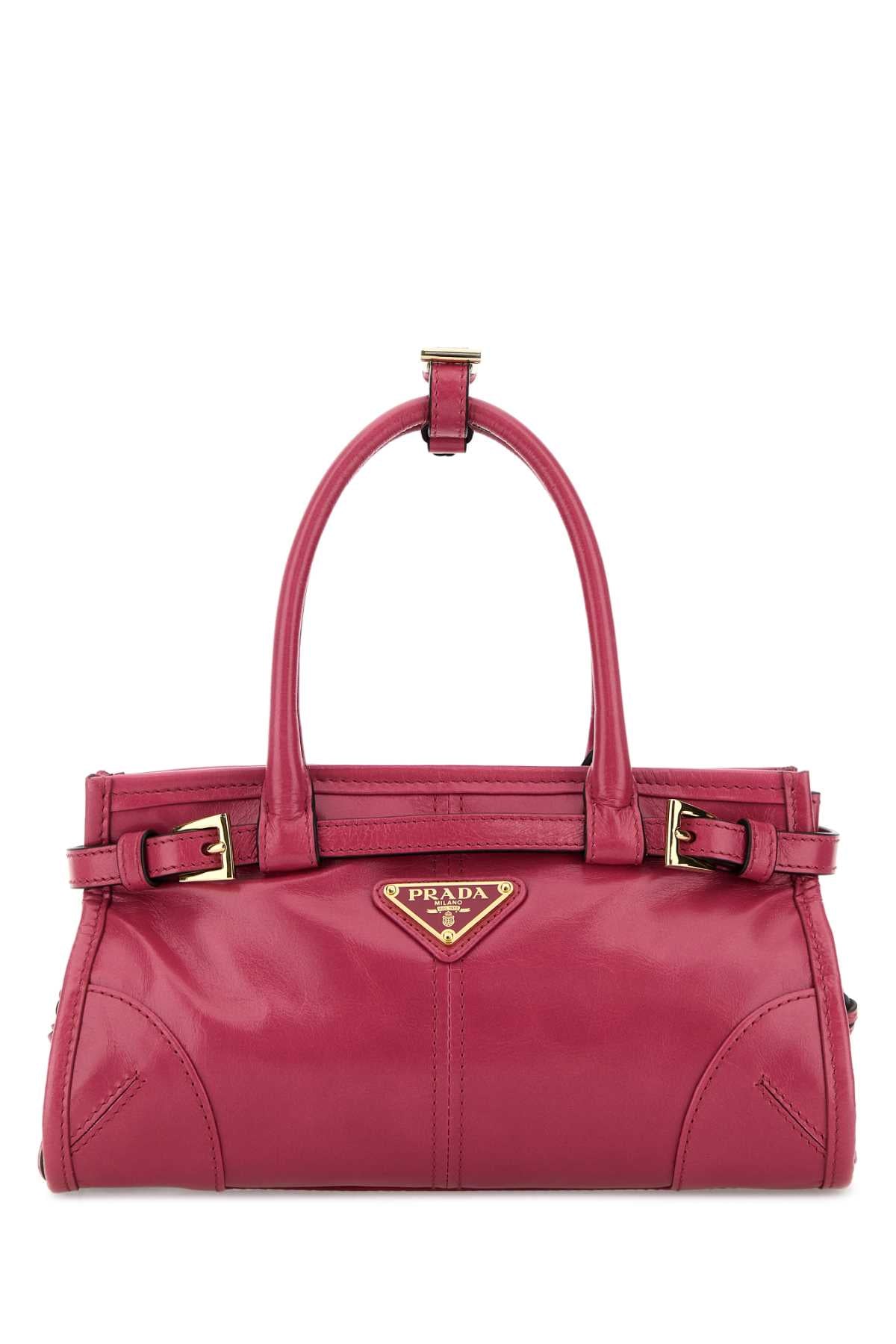 Prada Women Fuchsia Leather Mini Prada Bonnie Handbag PRADA
