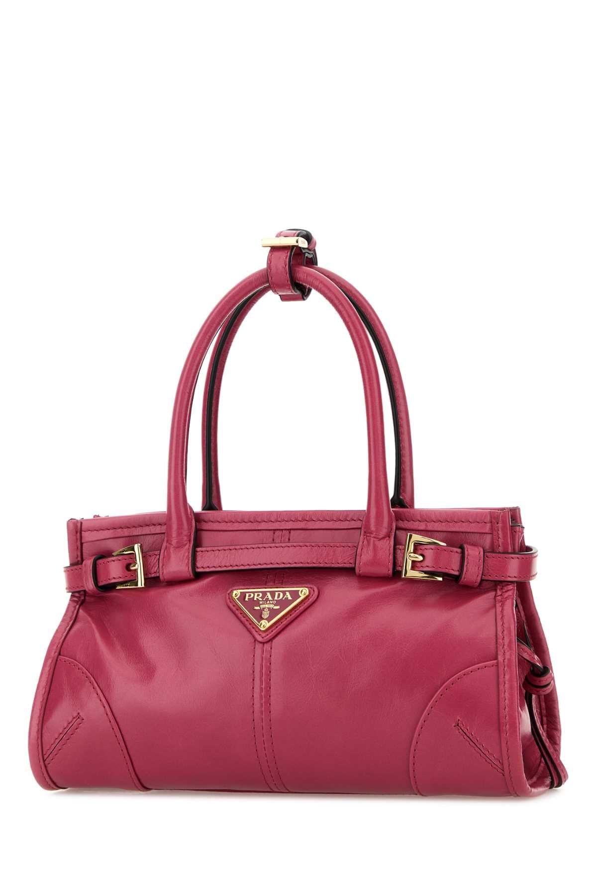 Prada Women Fuchsia Leather Mini Prada Bonnie Handbag PRADA