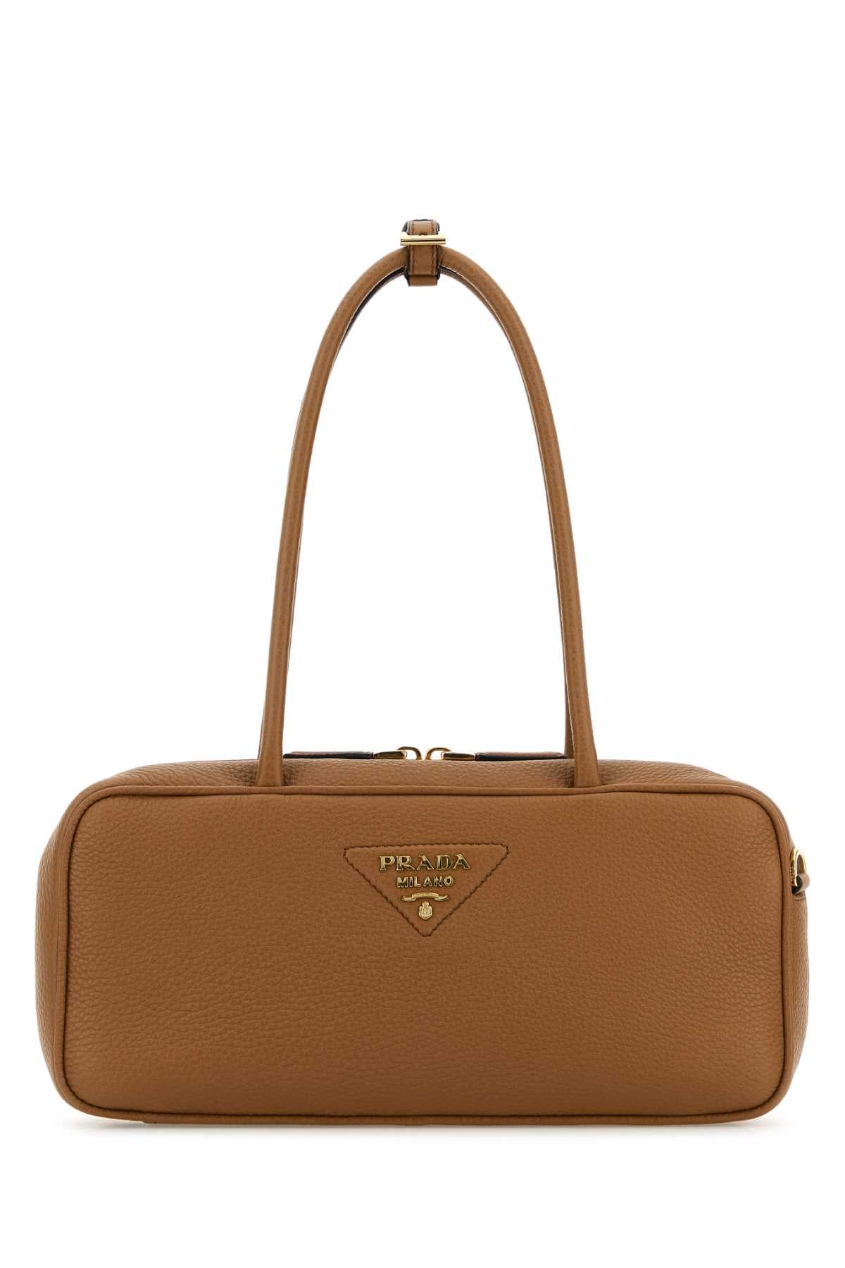 Prada Women Caramel Leather Shoulder Bag PRADA