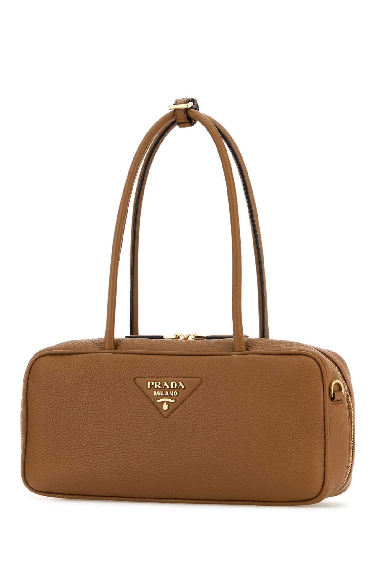 Prada Women Caramel Leather Shoulder Bag PRADA
