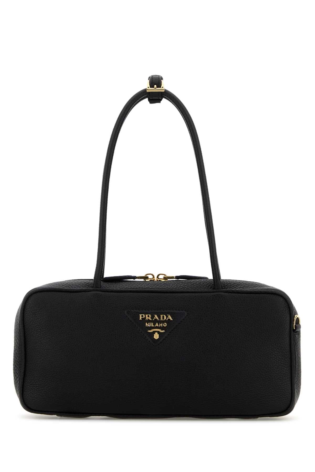 Prada Women Black Leather Shoulder Bag PRADA