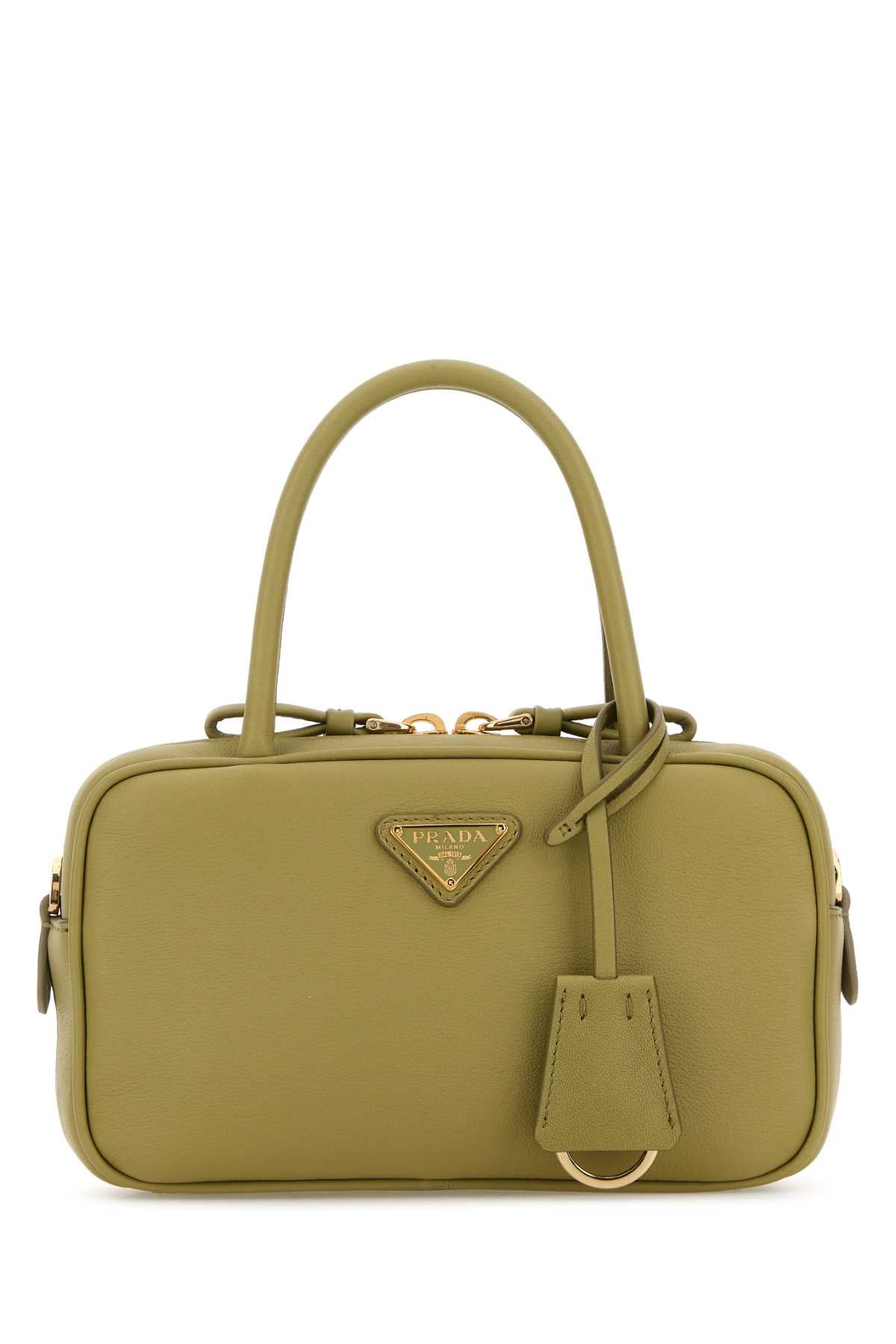 Prada Women Sage Green Leather Handbag PRADA