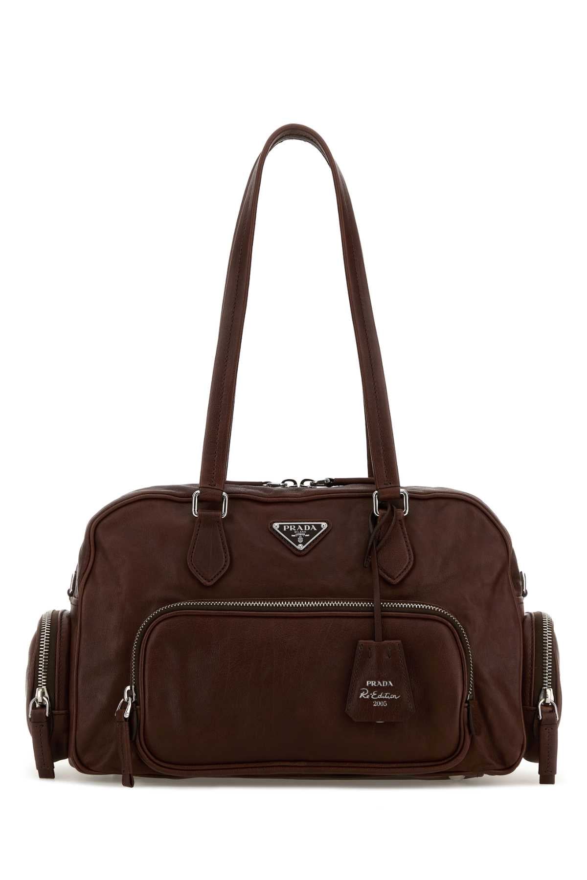 Prada Women Chocolate Leather Shoulder Bag PRADA