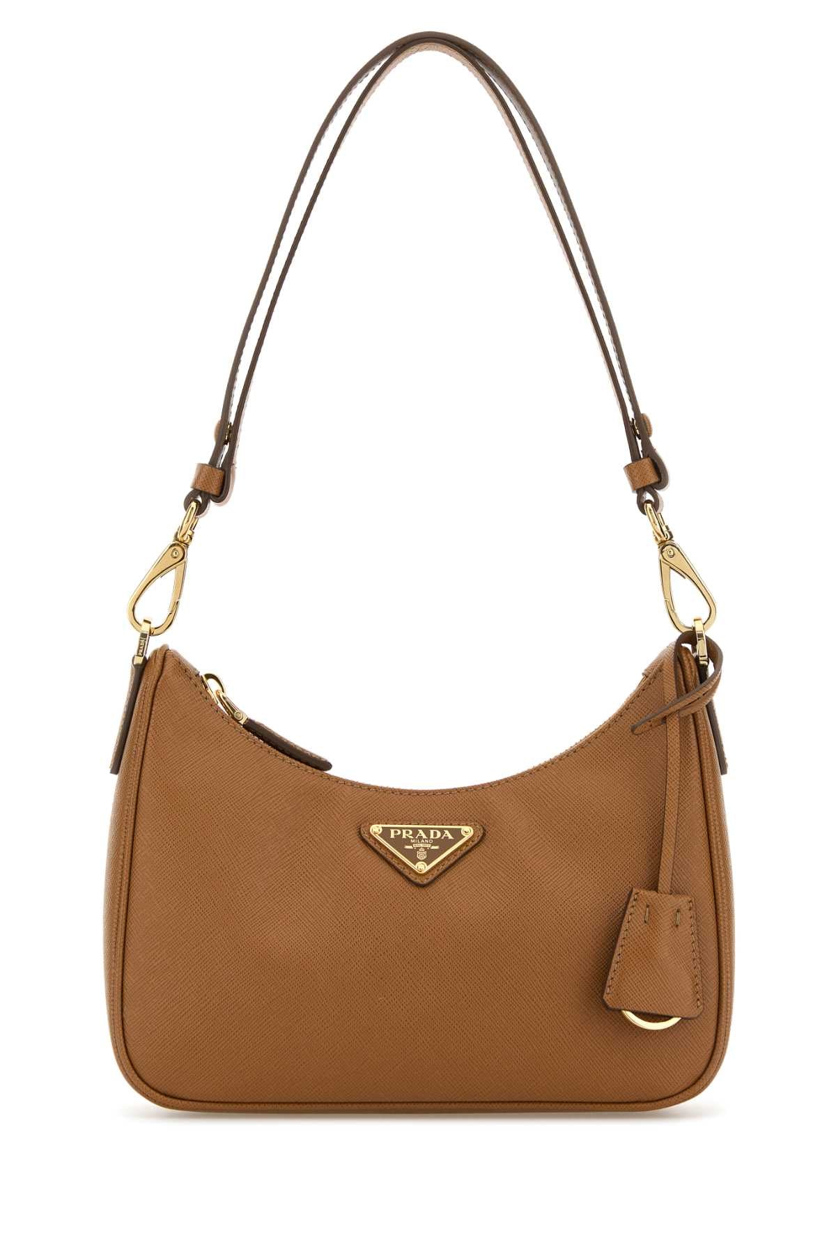 Prada Women Caramel Leather Mini Prada Re-Edition Shoulder Bag PRADA