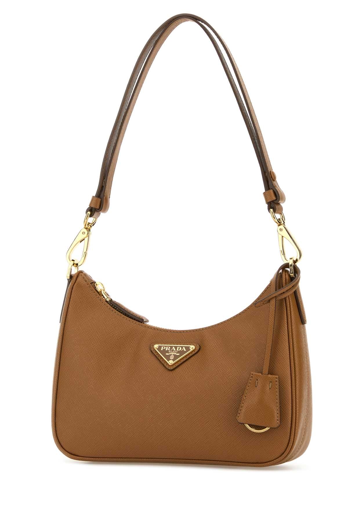 Prada Women Caramel Leather Mini Prada Re-Edition Shoulder Bag PRADA