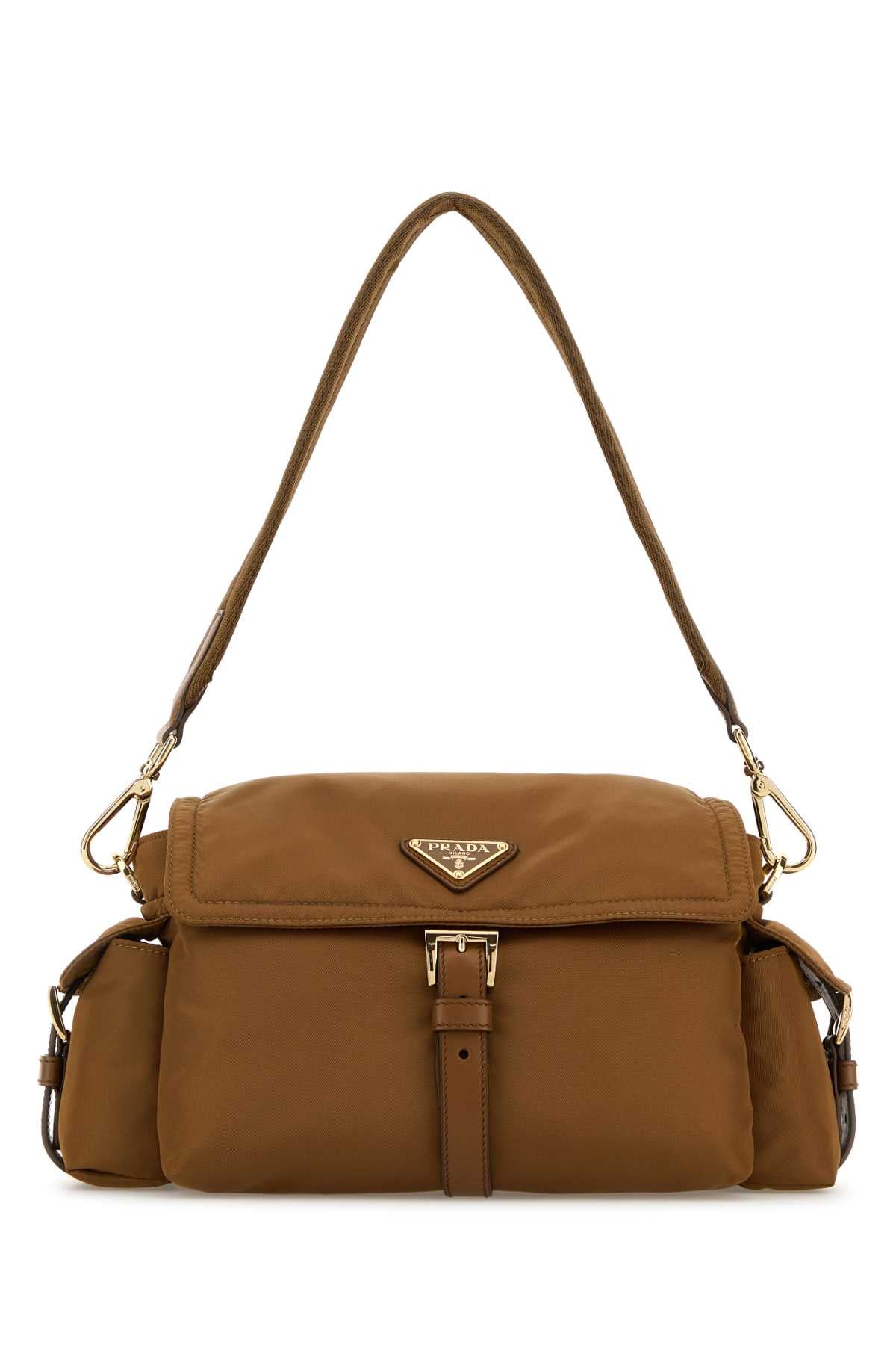 Prada Women Camel Re-Nylon Shoulder Bag PRADA