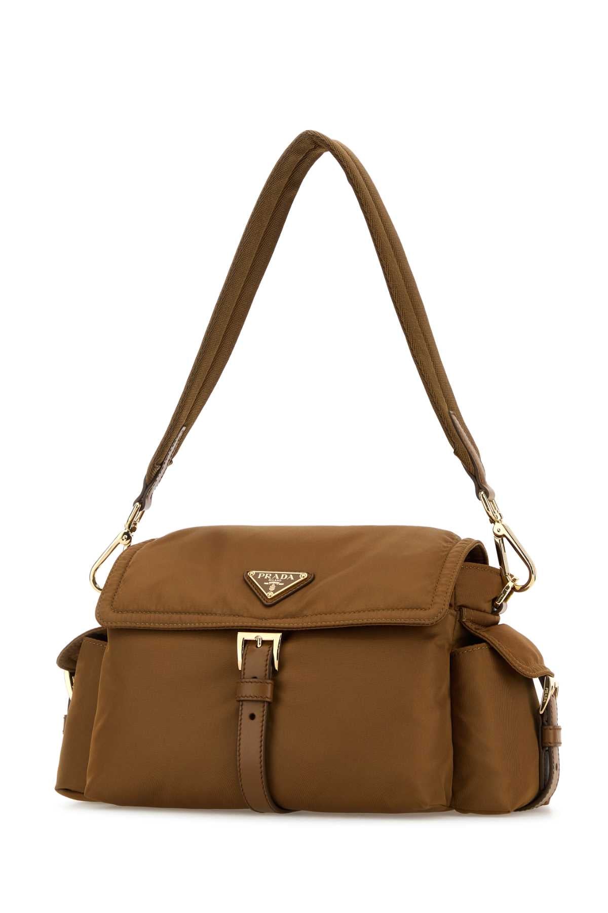 Prada Women Camel Re-Nylon Shoulder Bag PRADA