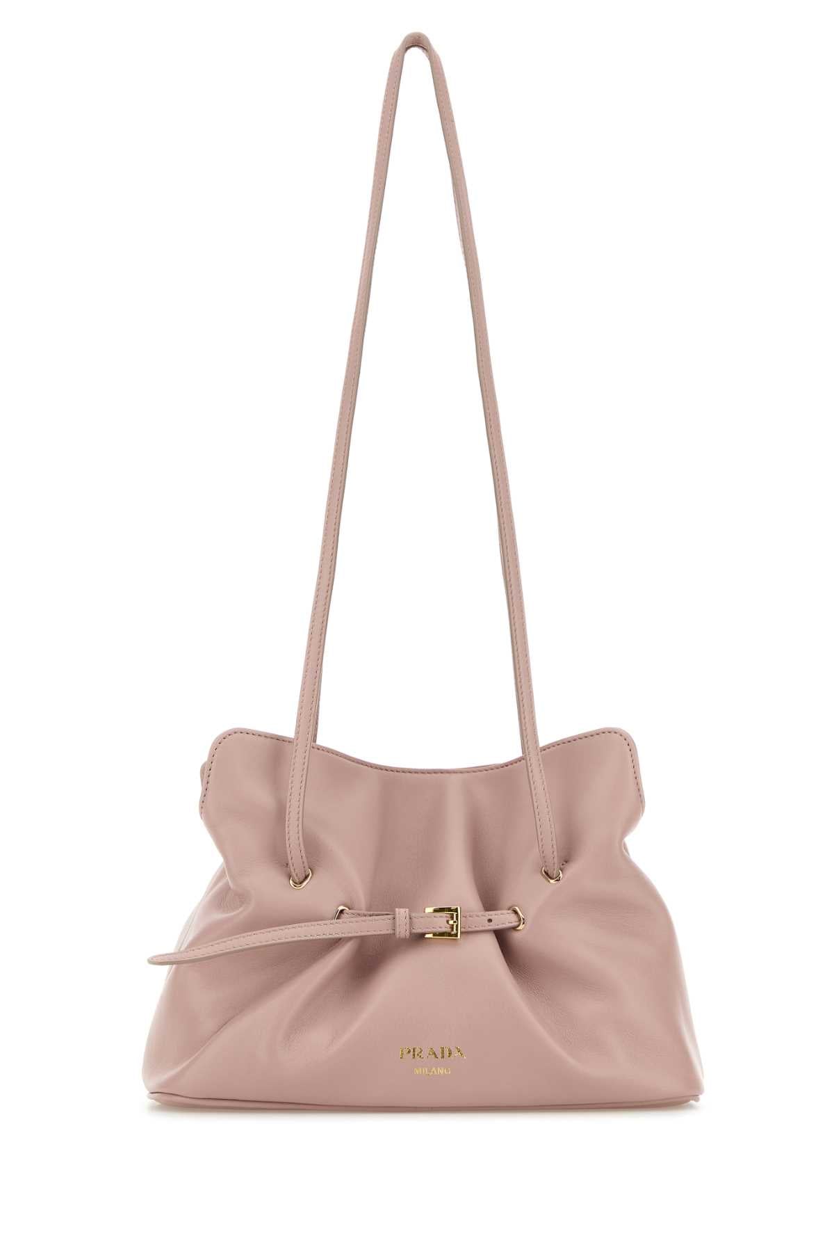 Prada Women Pink Nappa Leather Small Prada Dana Bucket Bag PRADA