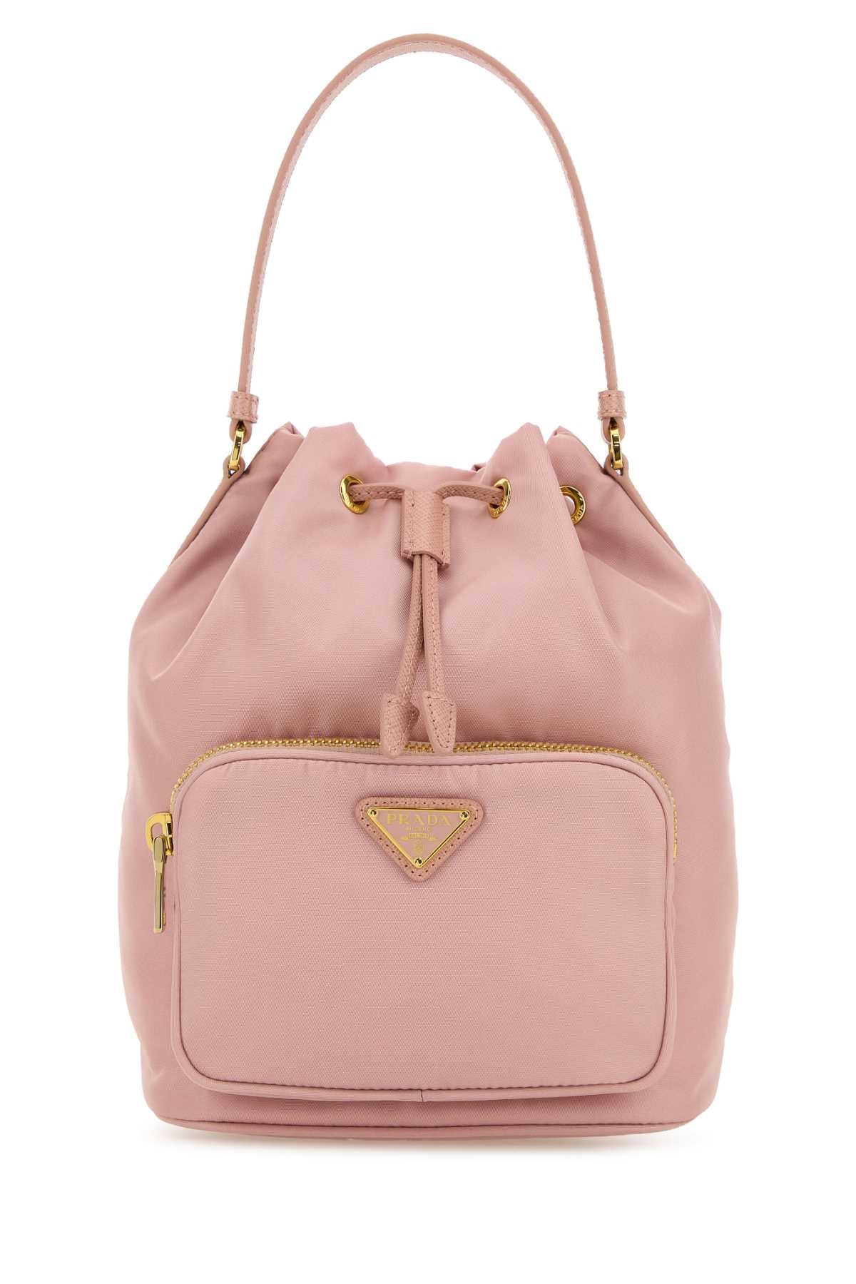 Prada Women Pink Re-Nylon Duet Bucket Bag PRADA