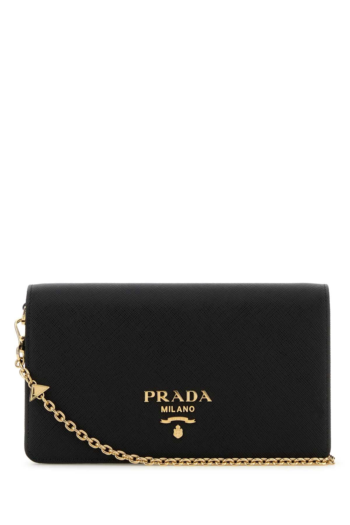 Prada Women Black Leather Mini Shoulder Strap PRADA