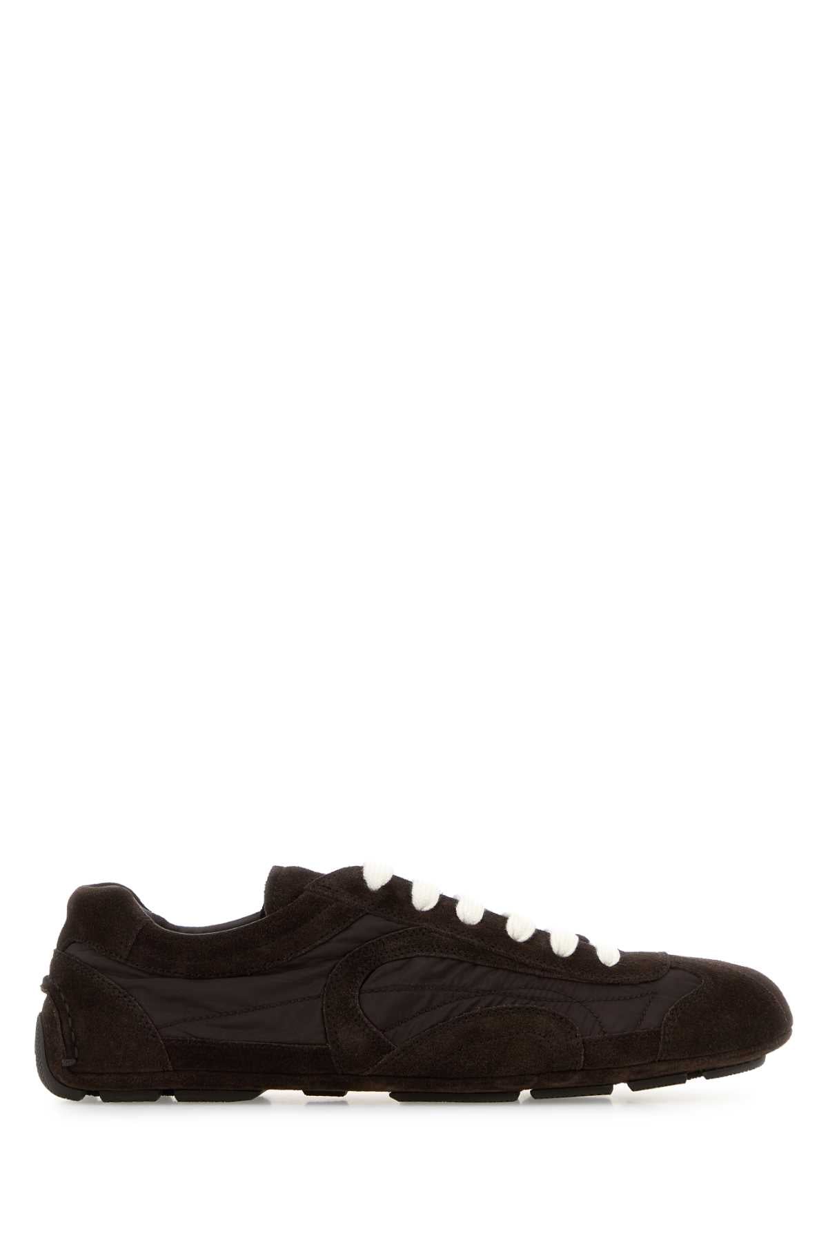 Prada Women Brown Suede And Re-Nylon Montecarlo Re-Edition 2005 Sneakers PRADA