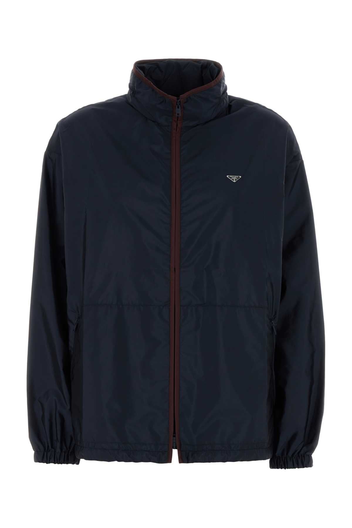 Prada Women Navy Blue Re-Nylon Windbreaker PRADA