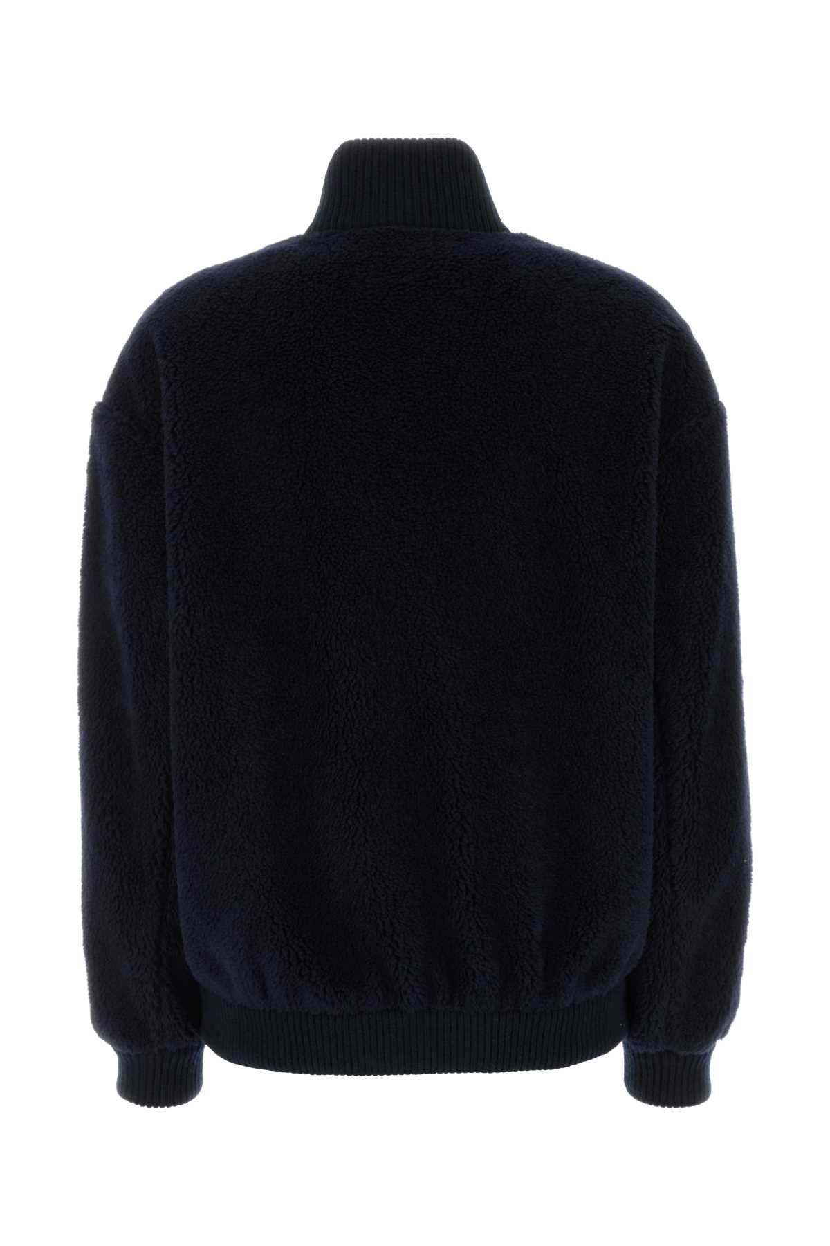 Prada Women Dark Blue Pile Bomber Jacket PRADA