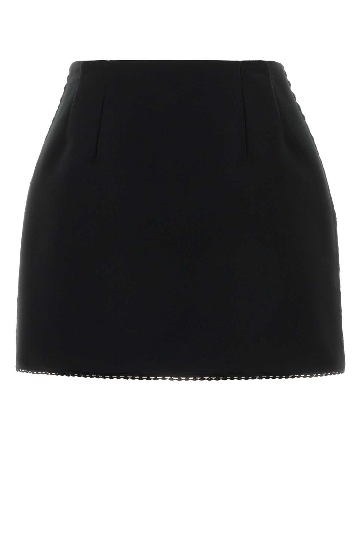 Prada Women Black Polyester Blend Mini Skirt PRADA