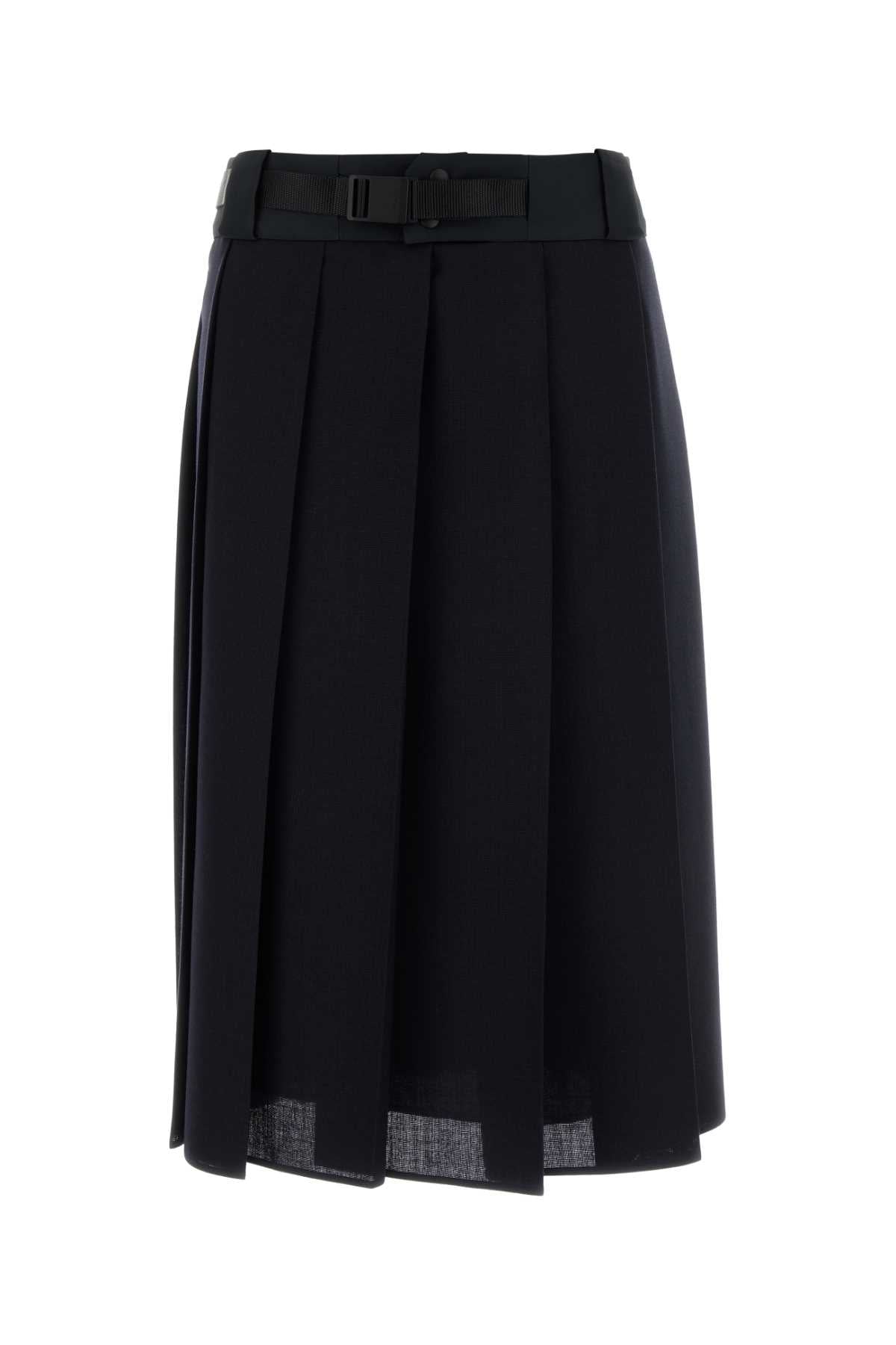 Prada Women Dark Blue Wool Skirt PRADA