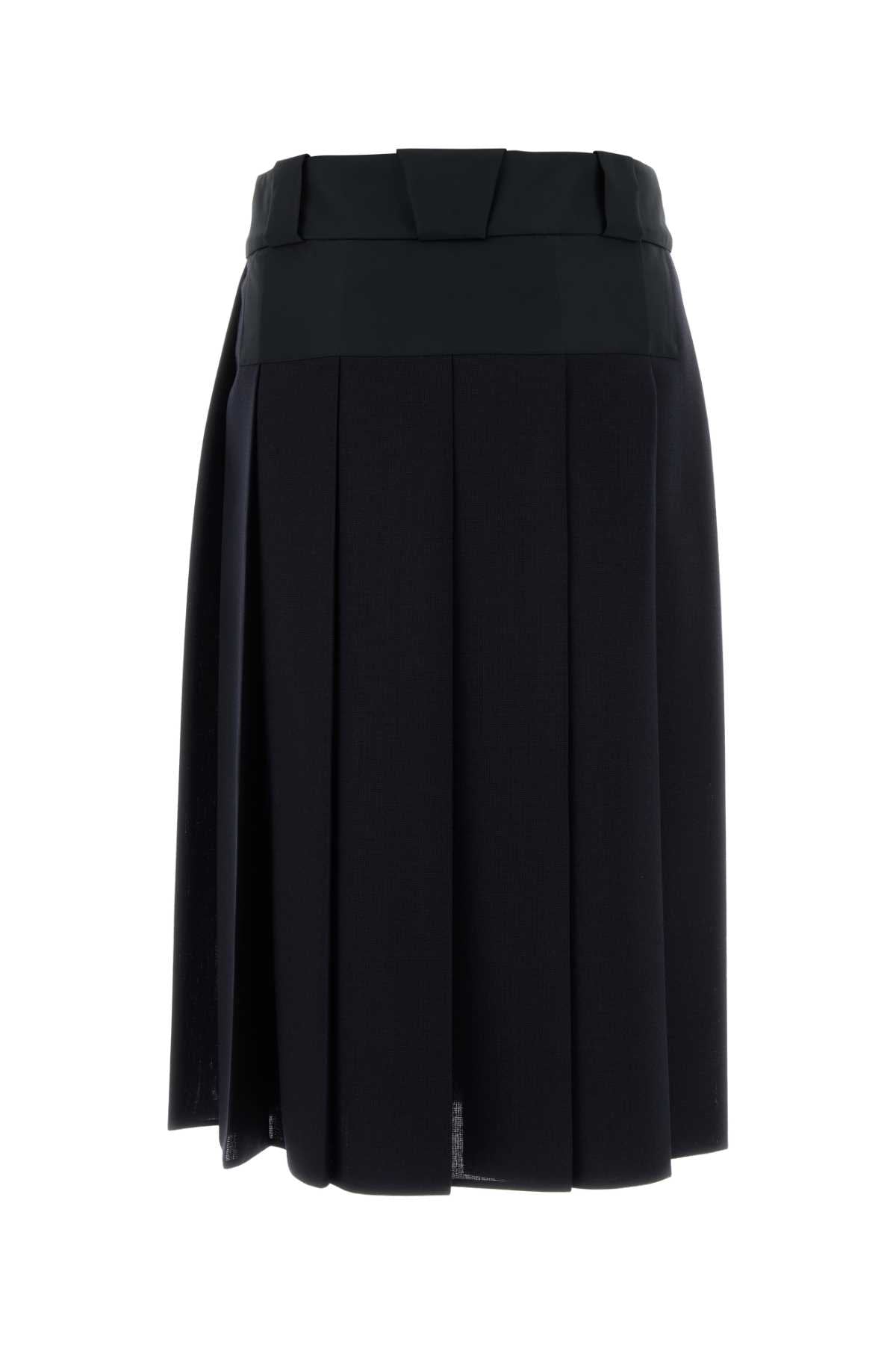 Prada Women Dark Blue Wool Skirt PRADA