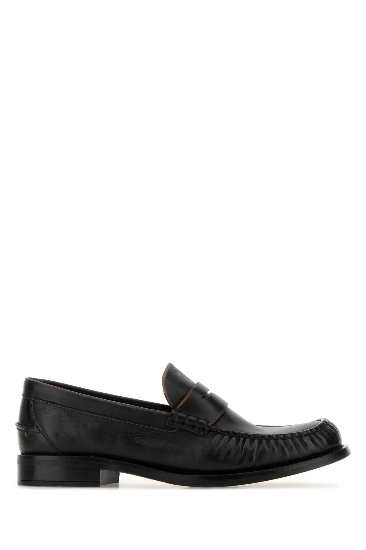 Prada Women Black Leather Loafers PRADA
