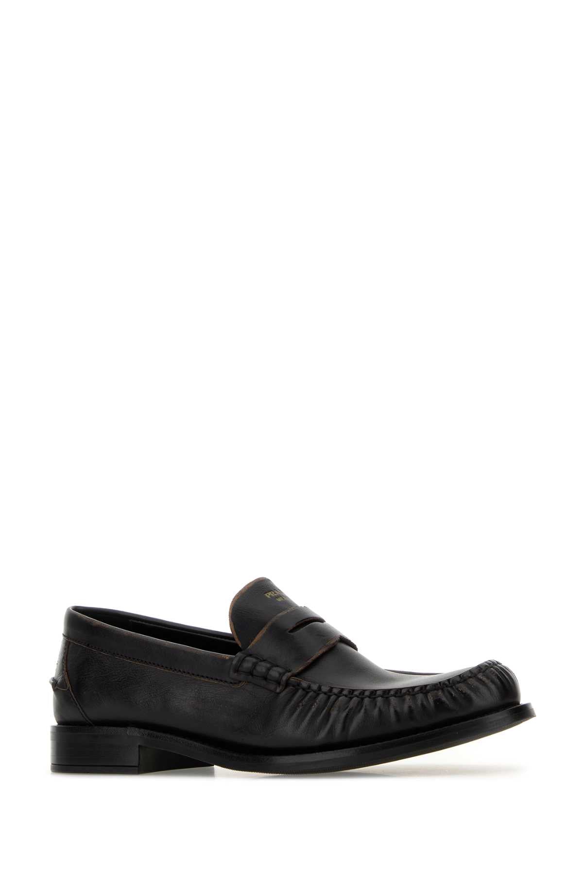 Prada Women Black Leather Loafers PRADA