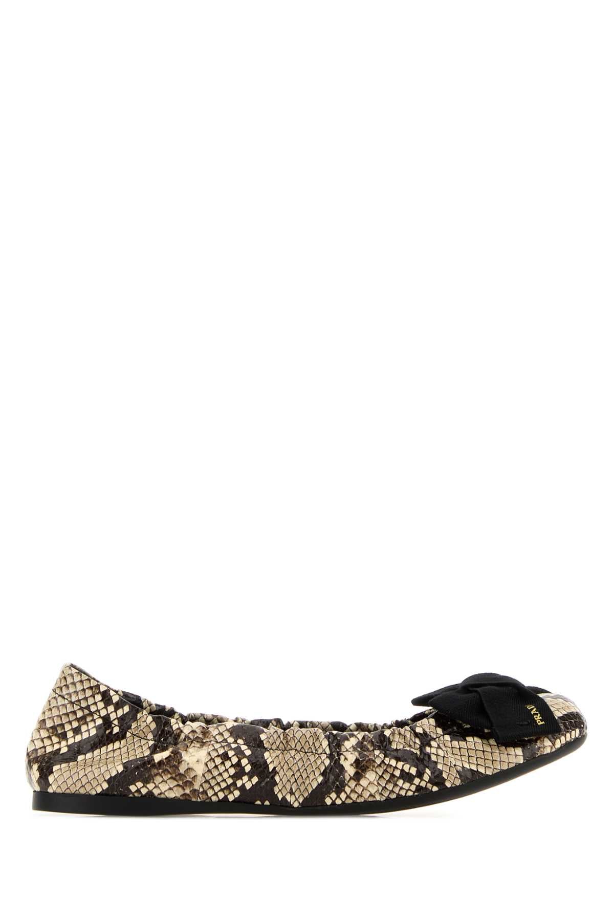 Prada Women Printed Leather Ballerinas PRADA