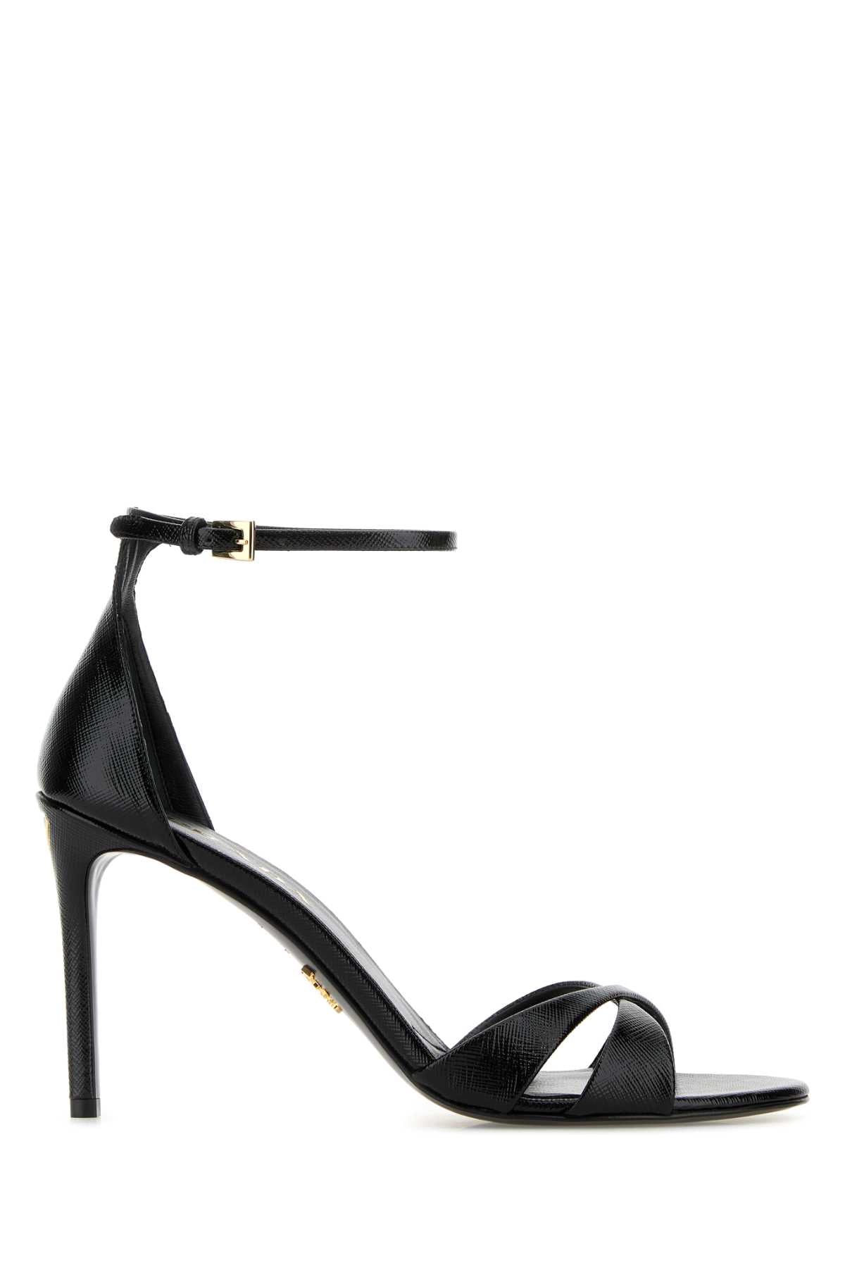 Prada Women Black Leather Sandals PRADA