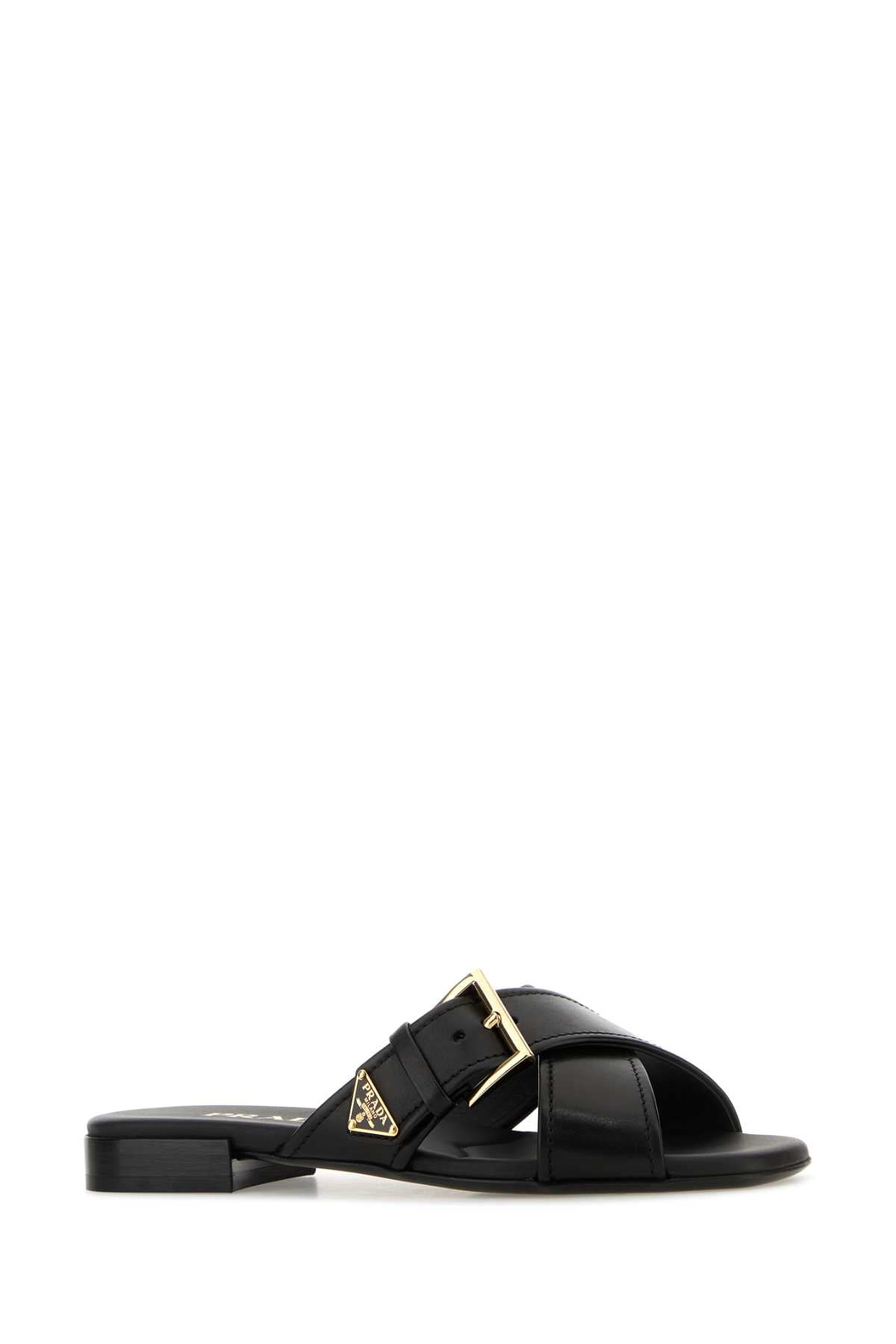Prada Women Black Leather Slippers PRADA