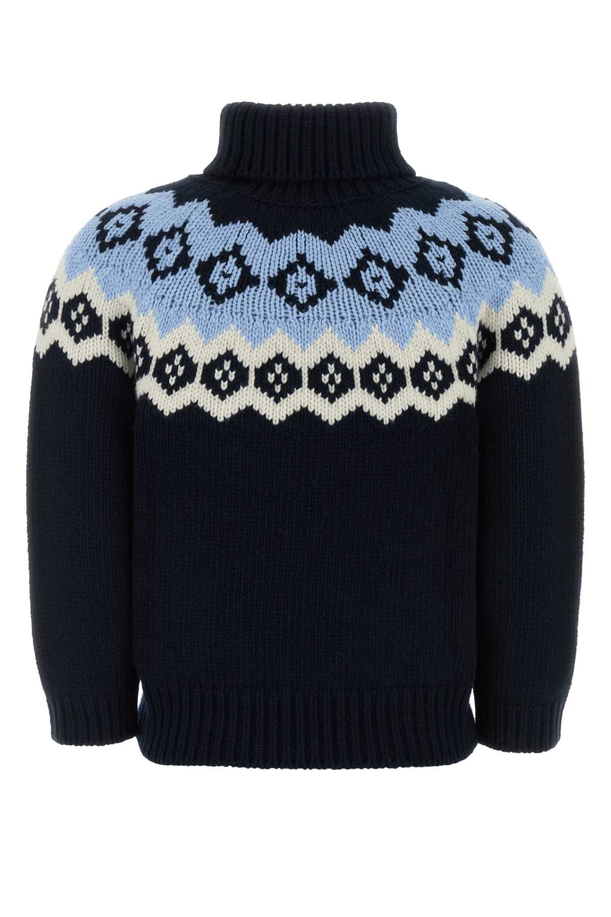 Prada Women Dark Blue Wool Blend Sweater