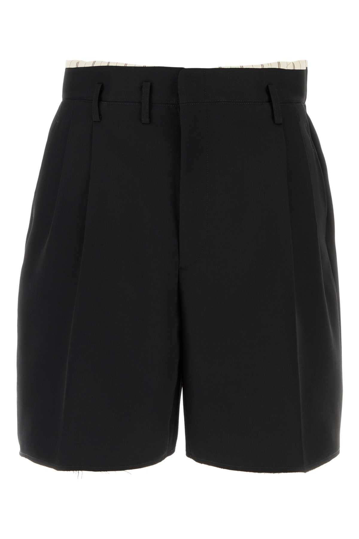 Maison Margiela Men Black Wool Bermuda Shorts MAISON MARGIELA