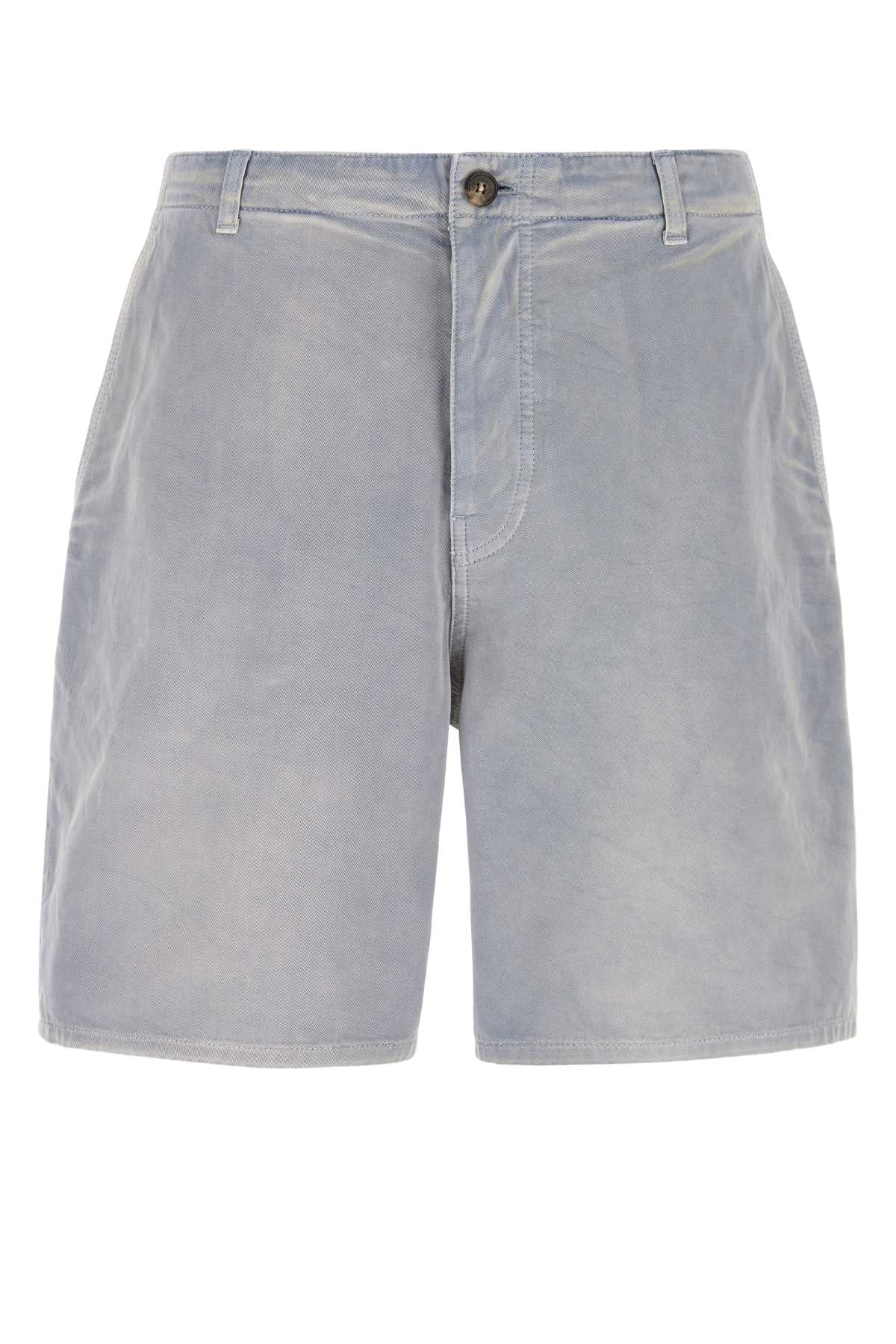 Prada Men Powder Blue Gabardine Bermuda Shorts PRADA