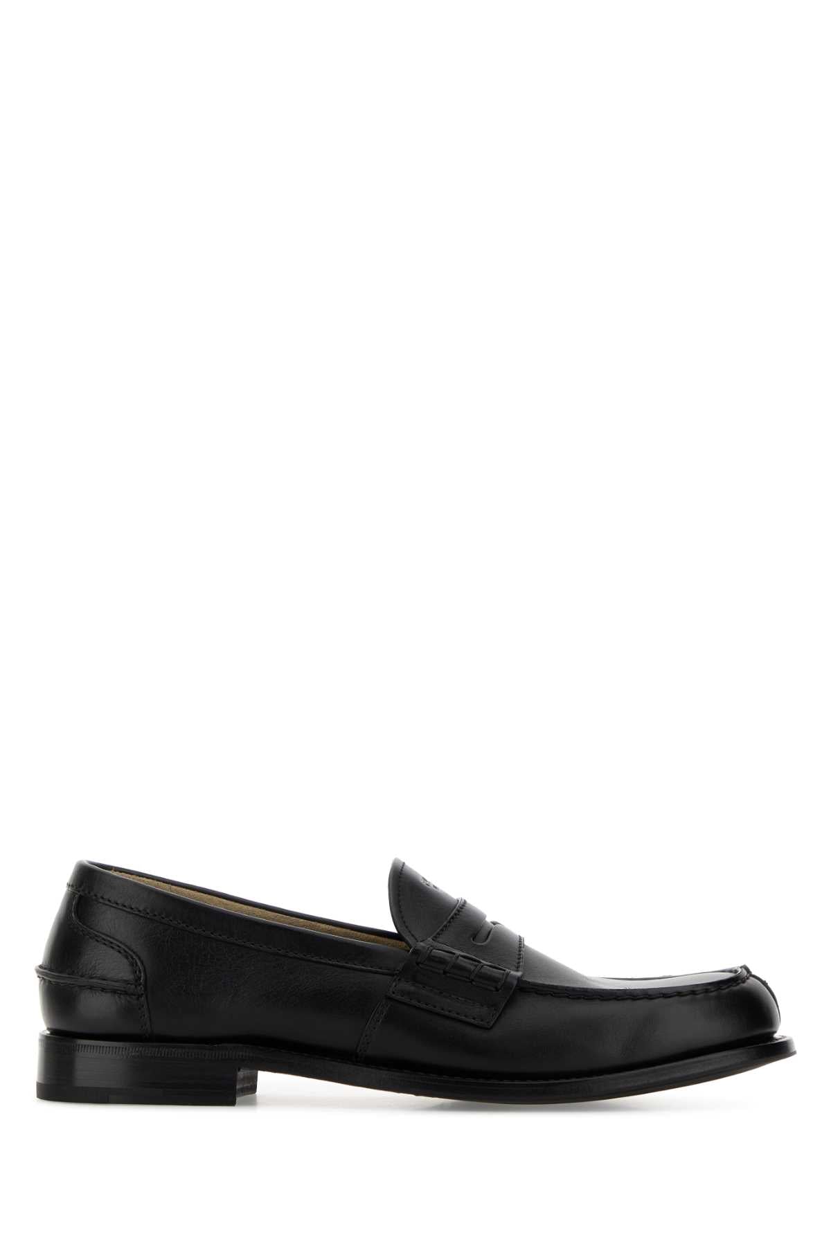 Prada Men Black Leather Loafers PRADA