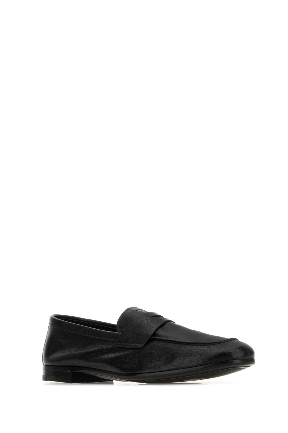 Prada Men Black Leather Loafers PRADA