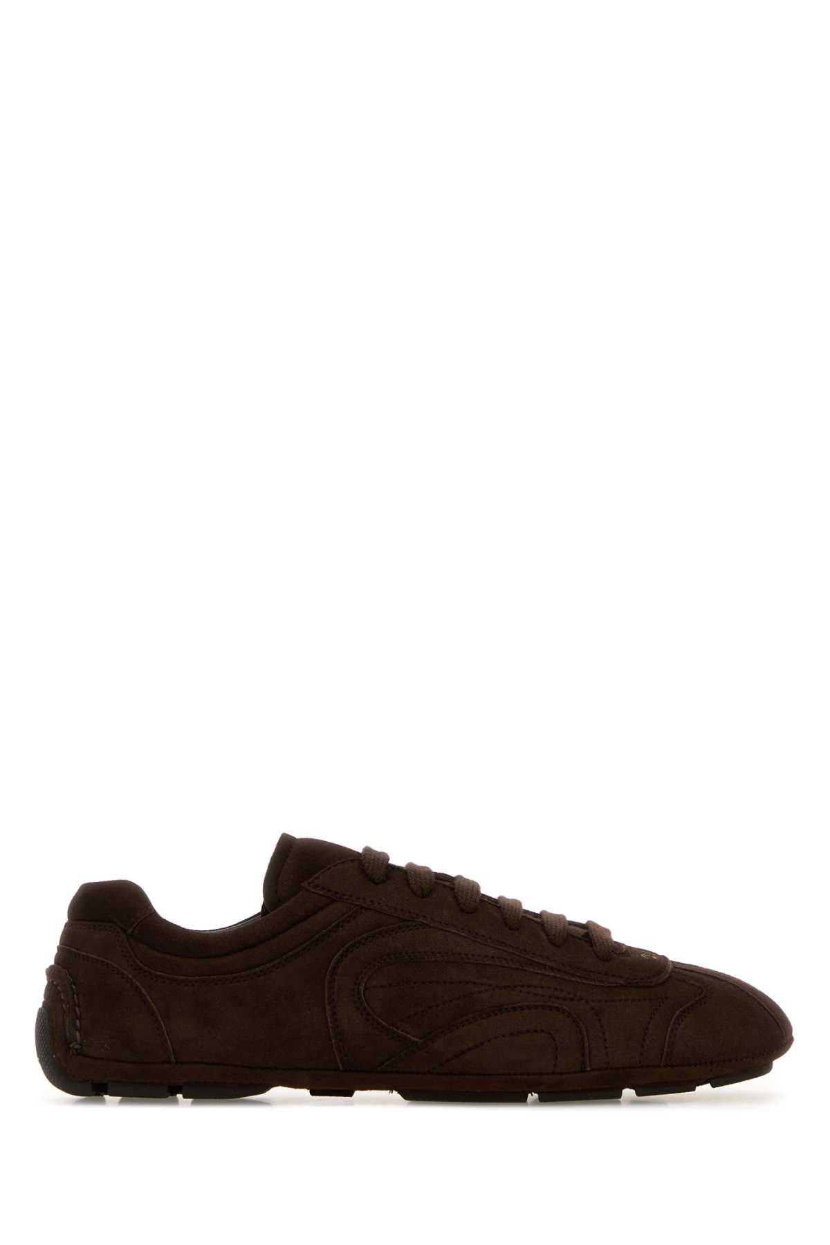 Prada Men Brown Suede Montecarlo Re-Edition 2005 Sneakers PRADA