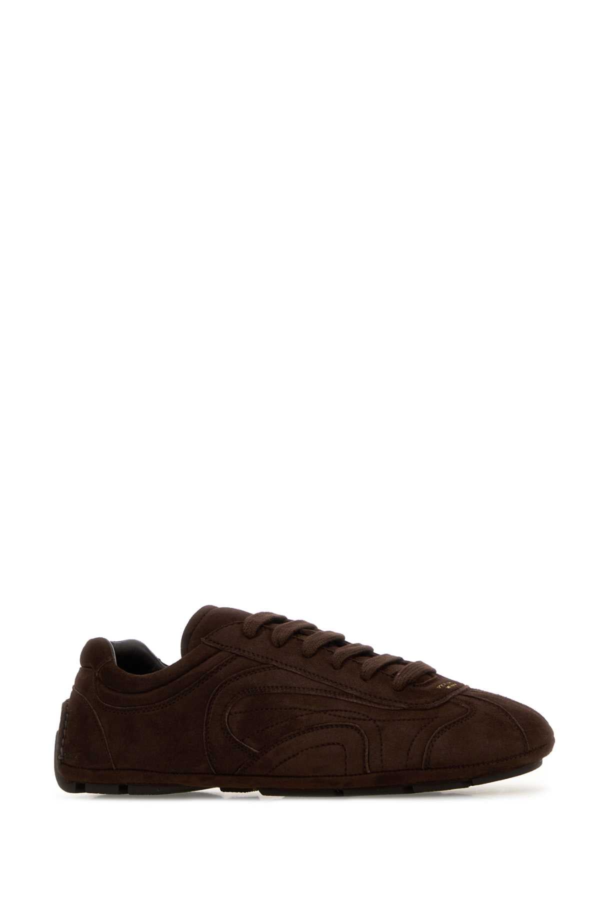 Prada Men Brown Suede Montecarlo Re-Edition 2005 Sneakers PRADA