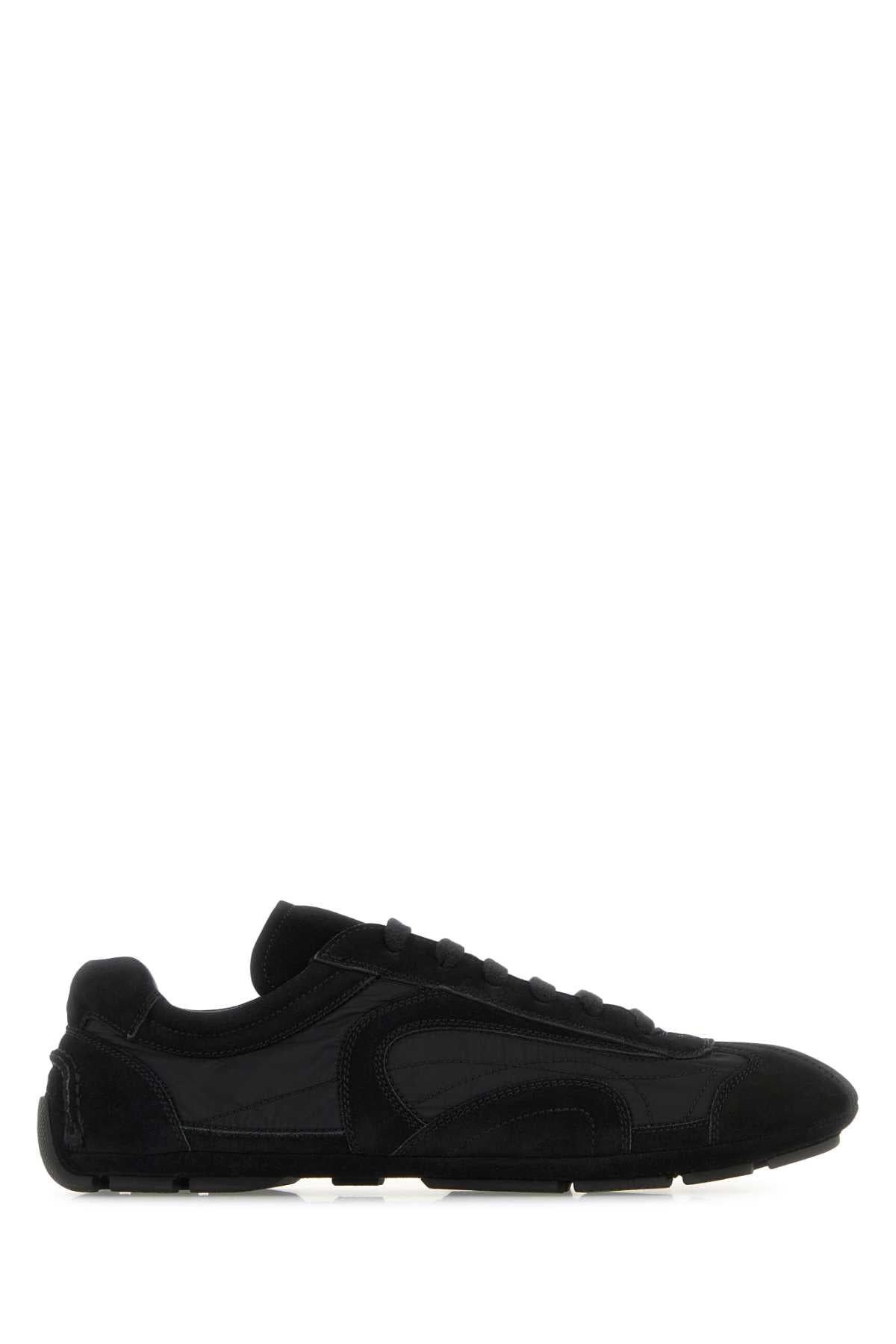 Prada Men Black Suede And Re-Nylon Montecarlo Re-Edition 2005 Sneakers PRADA