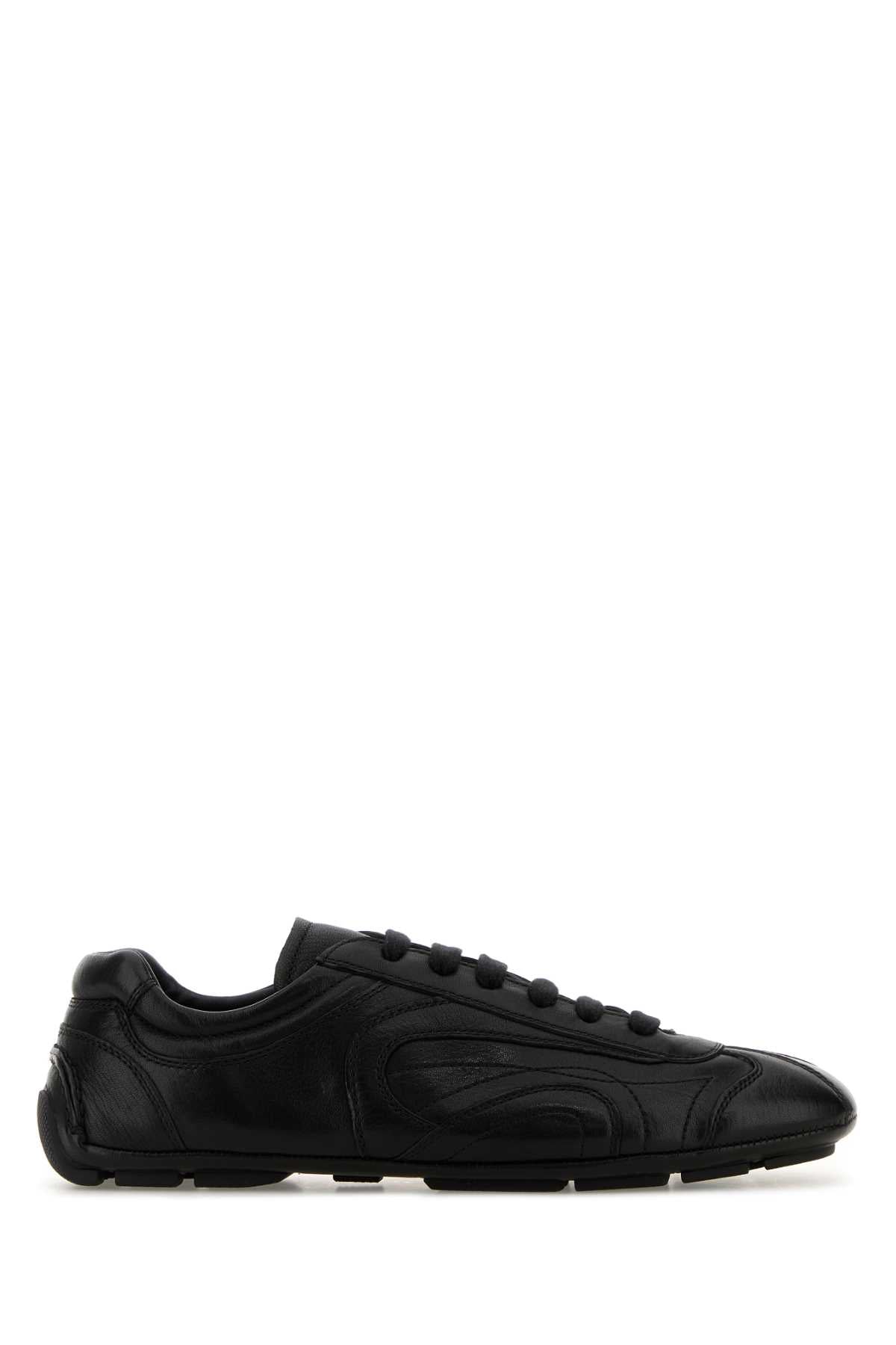 Prada Men Black Nappa Leather Montecarlo Re-Edition 2005 Sneakers PRADA