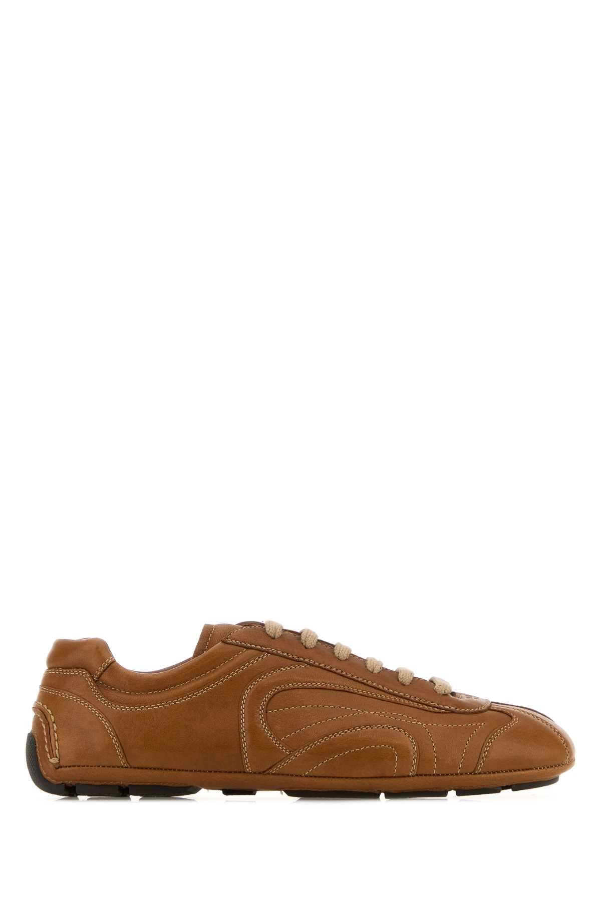 Prada Men Caramel Nappa Leather Montecarlo Re-Edition 2005 Sneakers PRADA