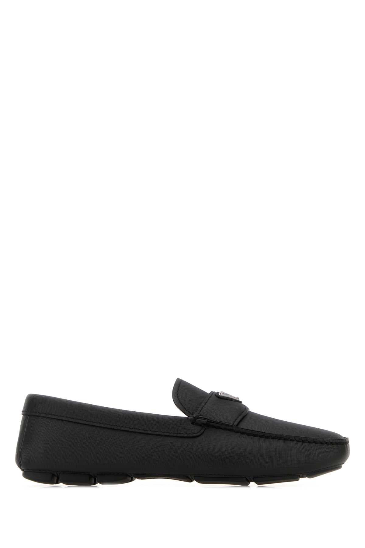 Prada Men Black Leather Loafers PRADA