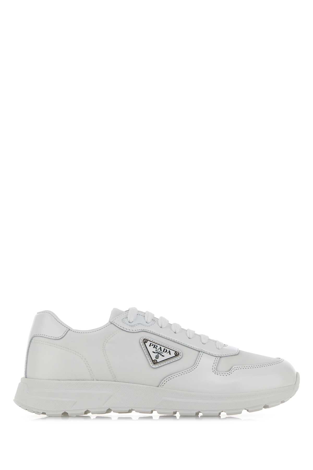 Prada Men White Nylon And Leather Prax 2.0 Sneakers PRADA